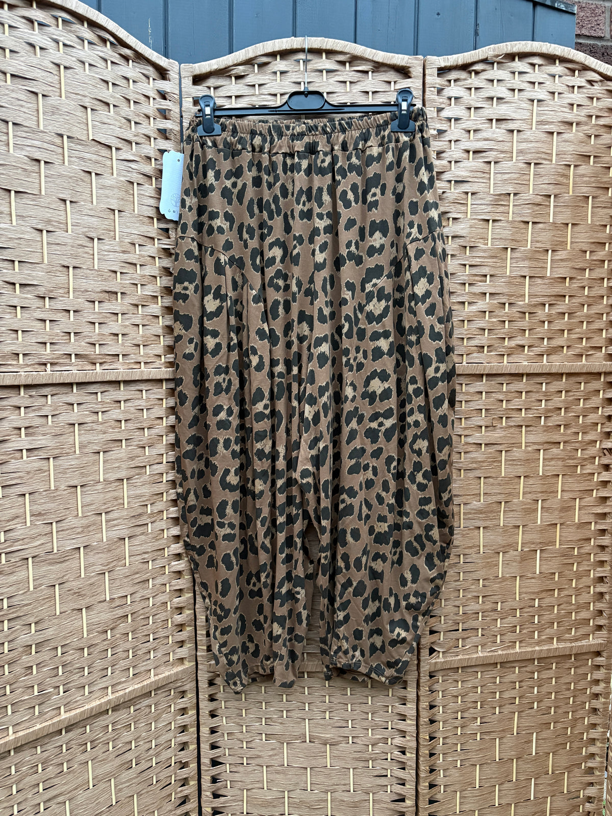 Made in Italy Milano Barrel Shaped Cocoon Trousers (Jersey) Animal Print