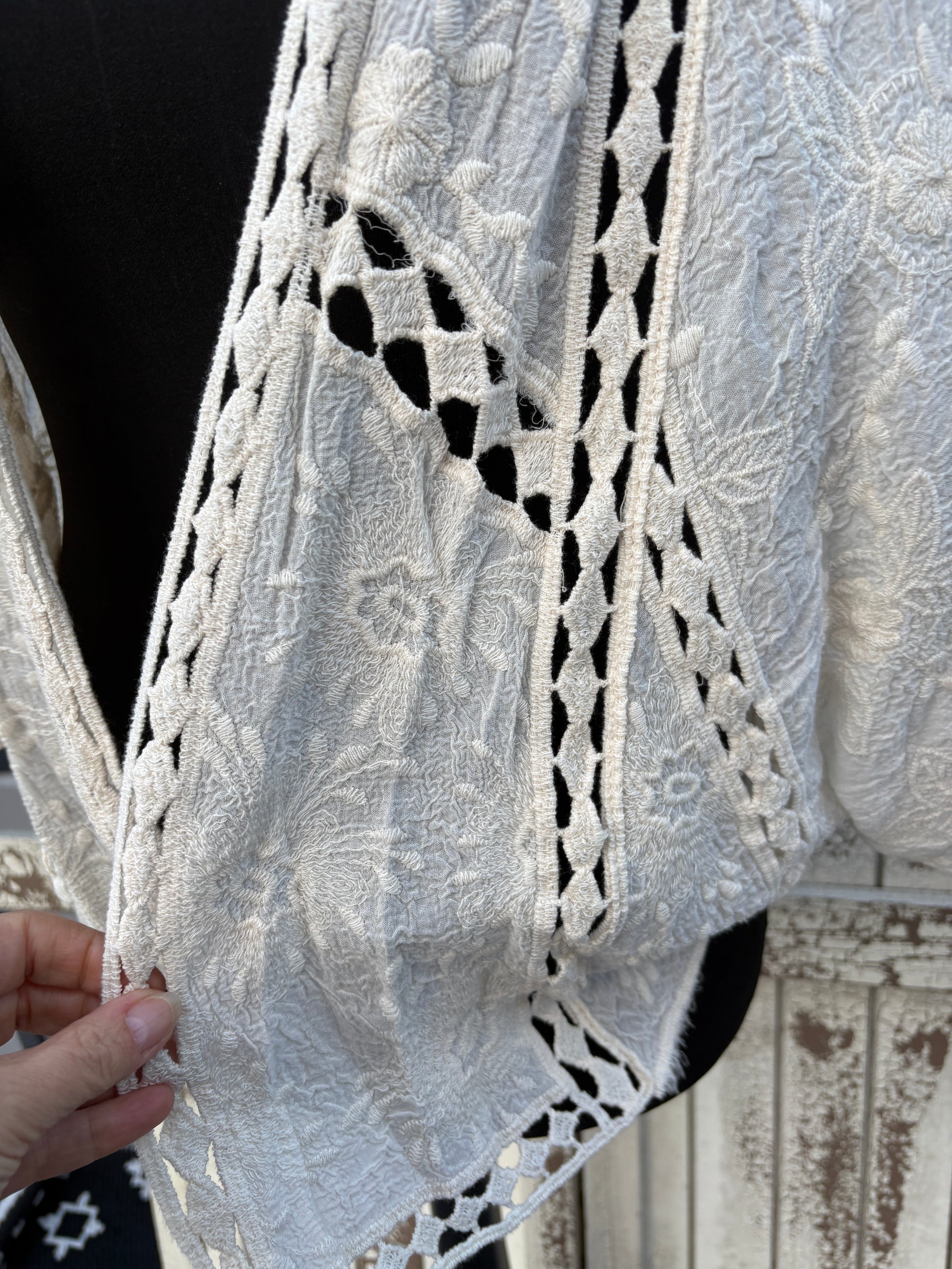 Bohemian Crochet Bolero Cardigan