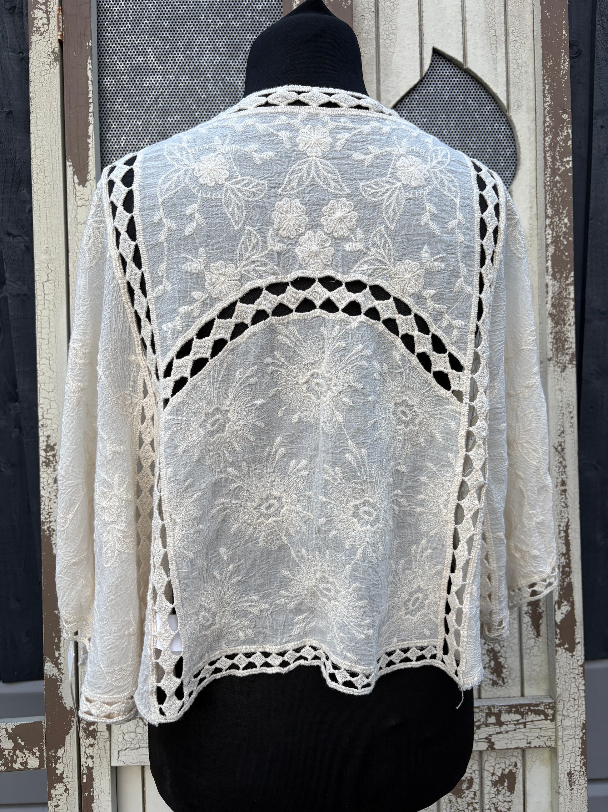 Bohemian Crochet Bolero Cardigan