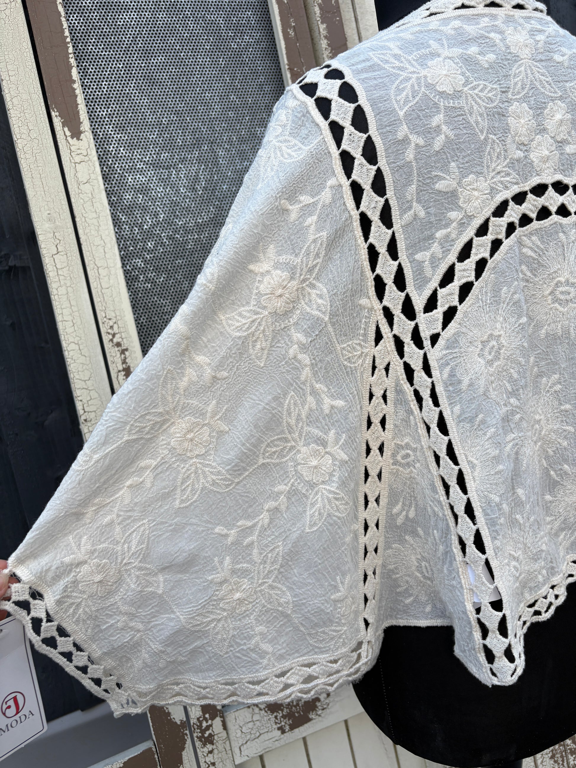 Bohemian Crochet Bolero Cardigan