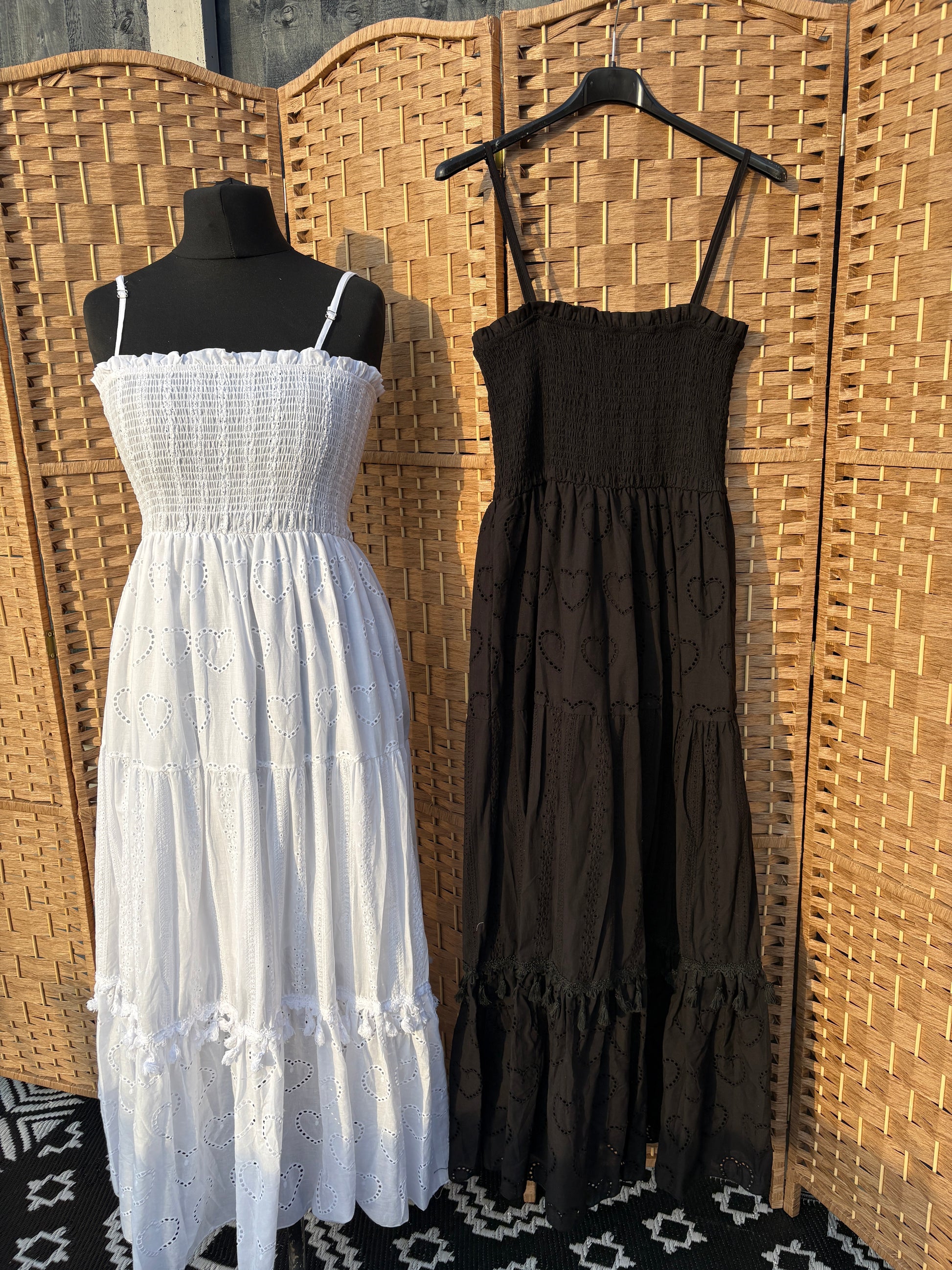Broderie Anglaise Summer Maxi Dress Various Colours