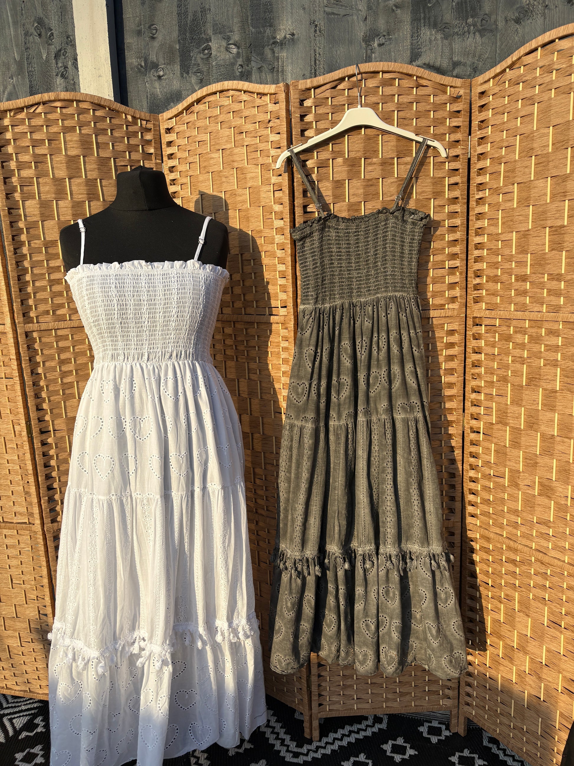 Broderie Anglaise Summer Maxi Dress Various Colours
