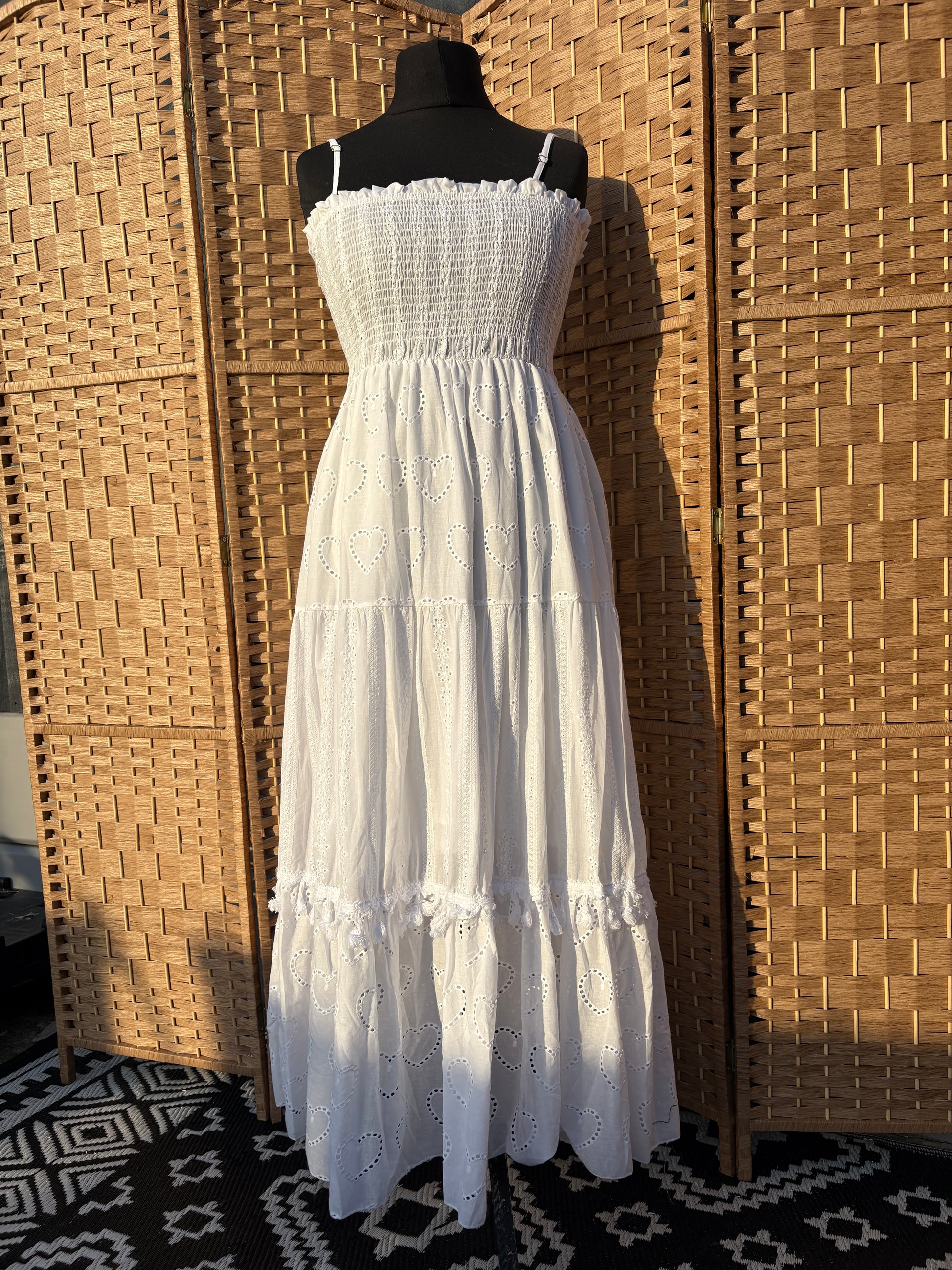 Broderie Anglaise Summer Maxi Dress Various Colours