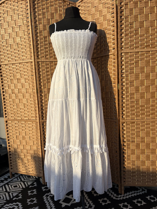 Broderie Anglaise Summer Maxi Dress Various Colours