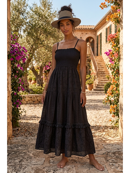 Broderie Anglaise Summer Maxi Dress Various Colours