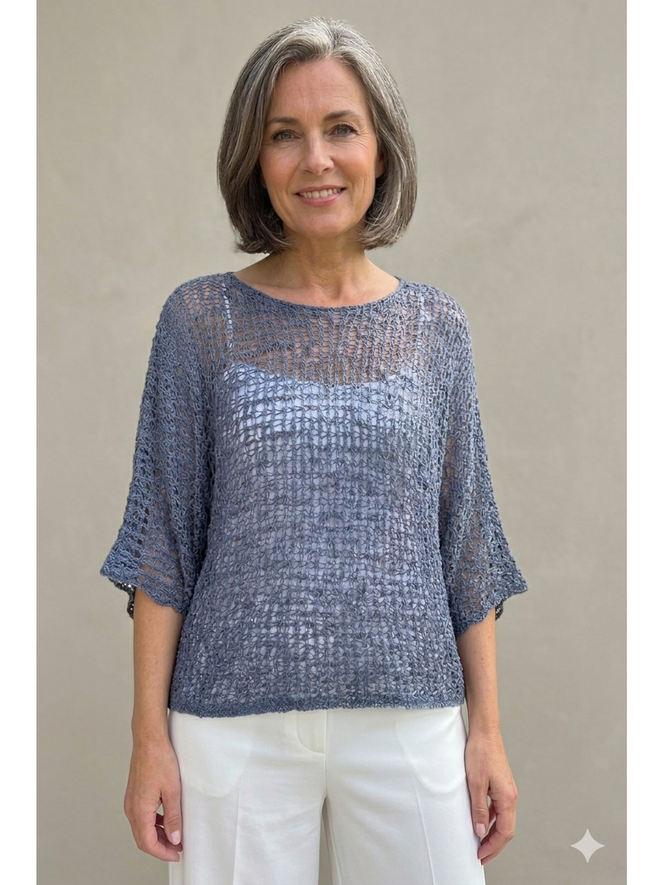 Ladies Popcorn Crochet Layering Top - Various Colours