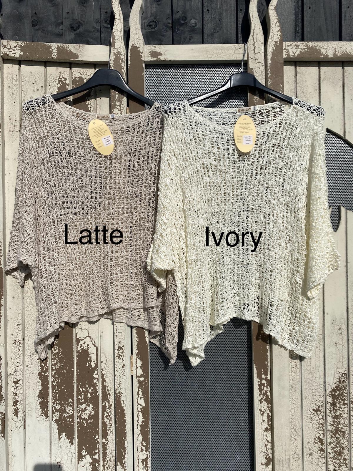 Ladies Popcorn Crochet Layering Top - Various Colours