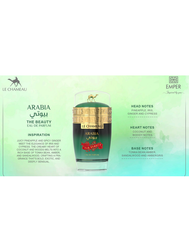 Le Chameau Arabia Beauty Pour Homme Eau de Parfum 100ml for Him (Smells Like JPG Le Beau)