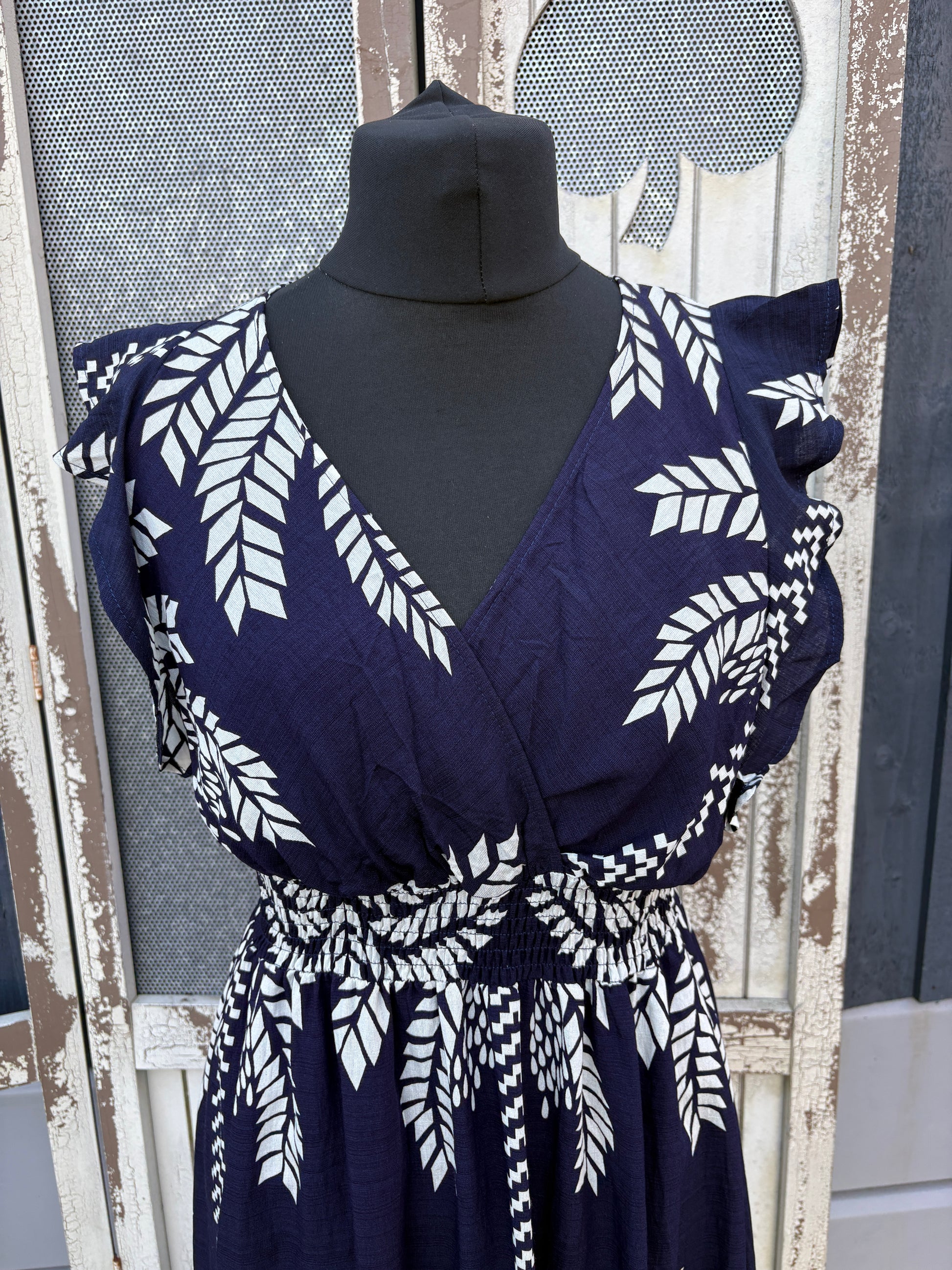 Linen Look Tropical Maxi Dress Various Colours