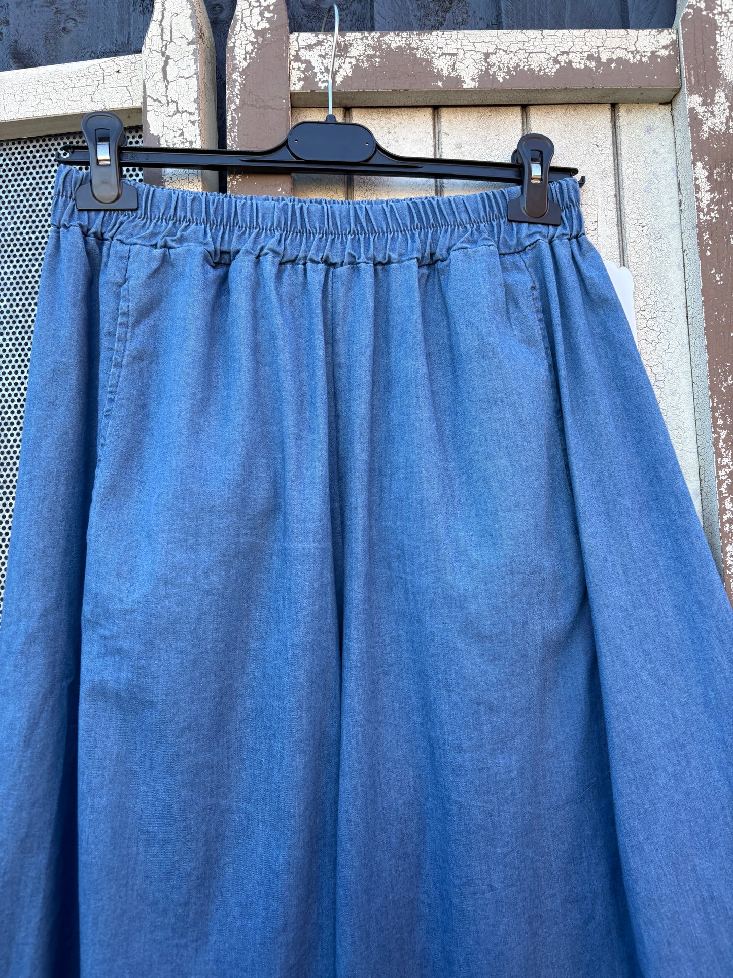 Made in Italy 7/8 Barrel Style Trousers - Denim