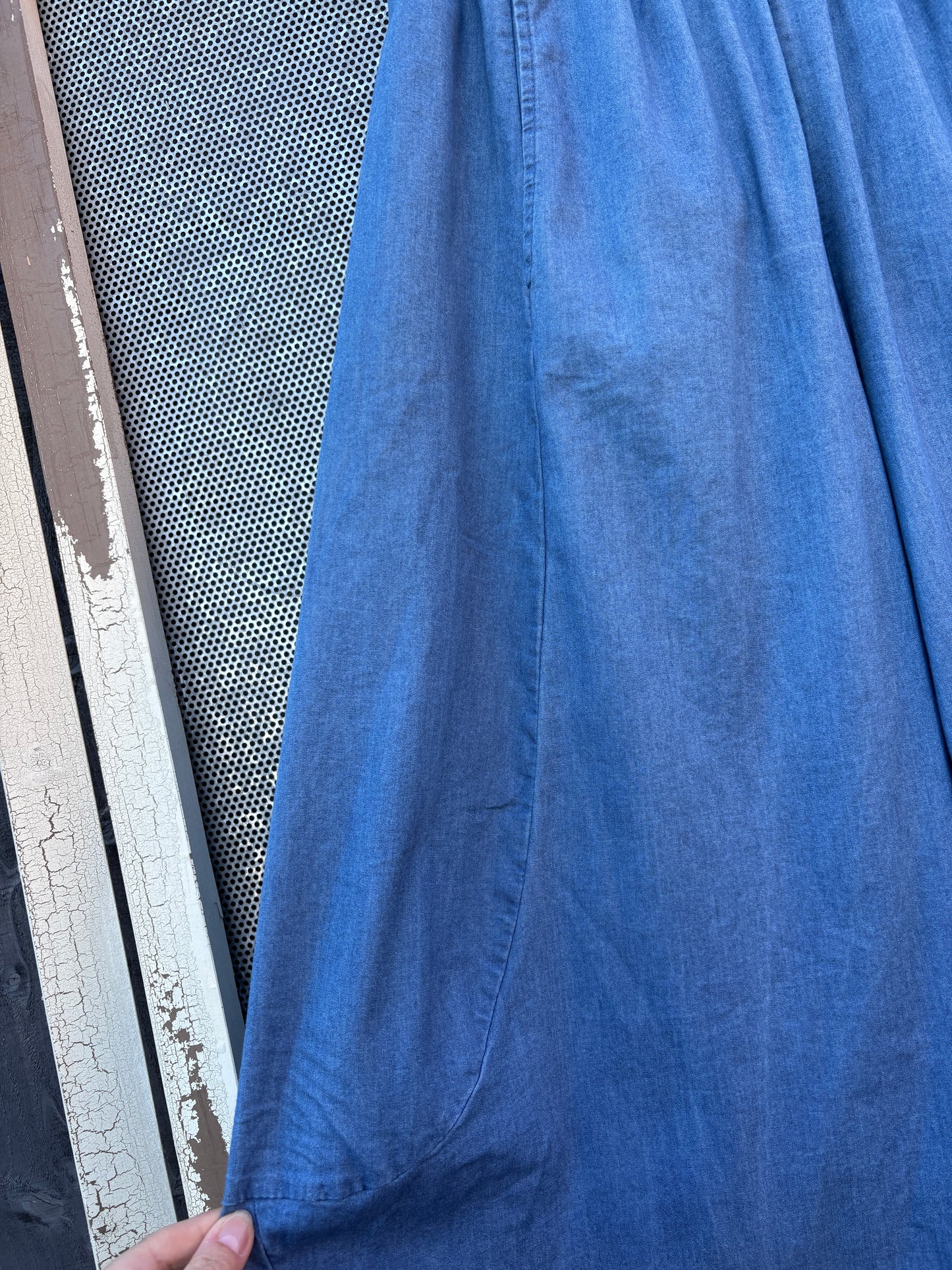 Made in Italy 7/8 Barrel Style Trousers - Denim