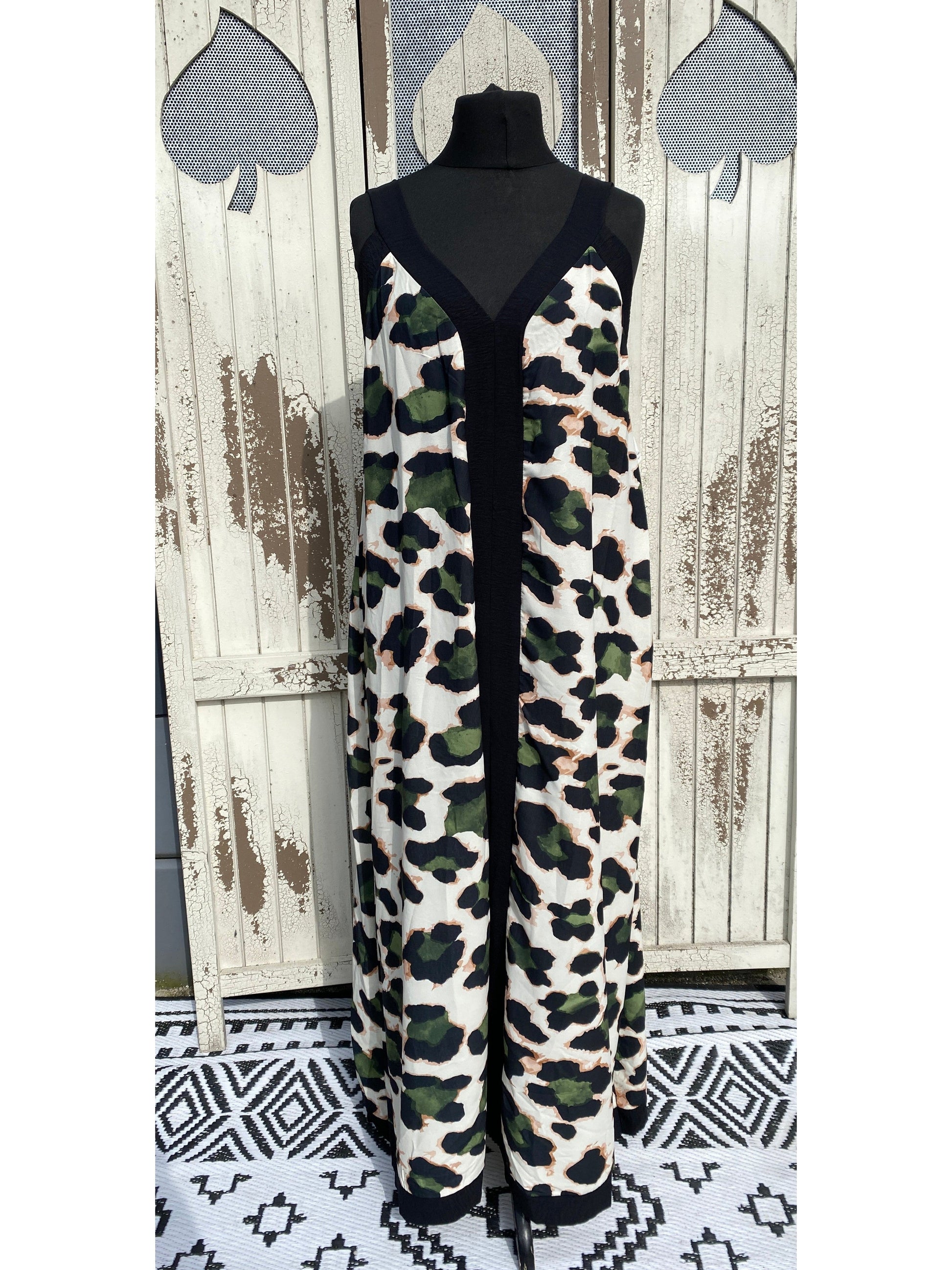 Made in Italy Animal Print Panel Maxi Dress Various Colours