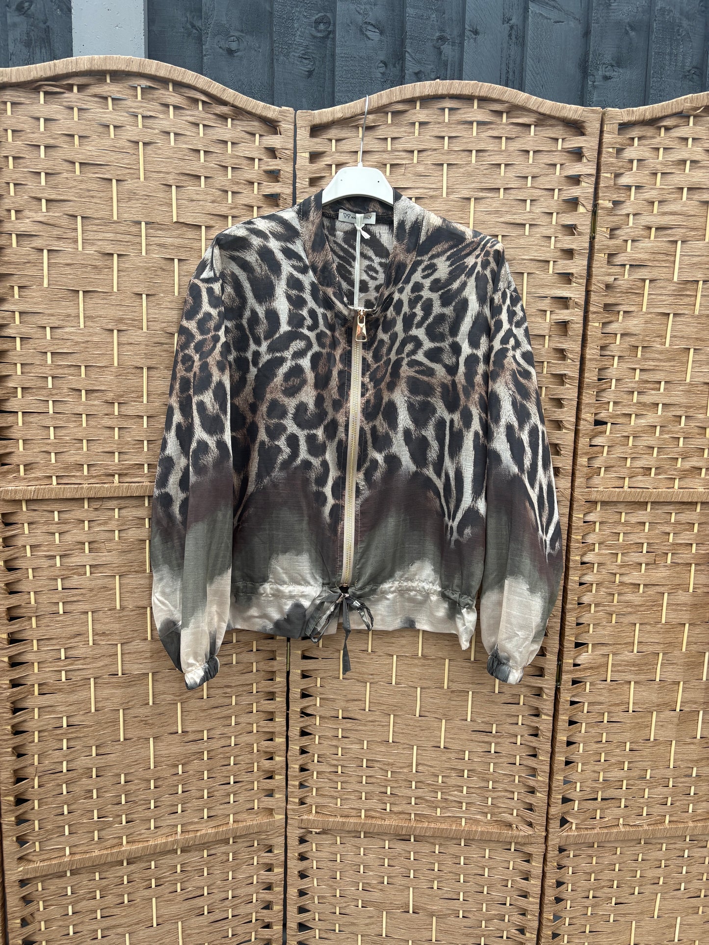 Made in Italy Animal Print Sheer Bomber Jacket Various Colours