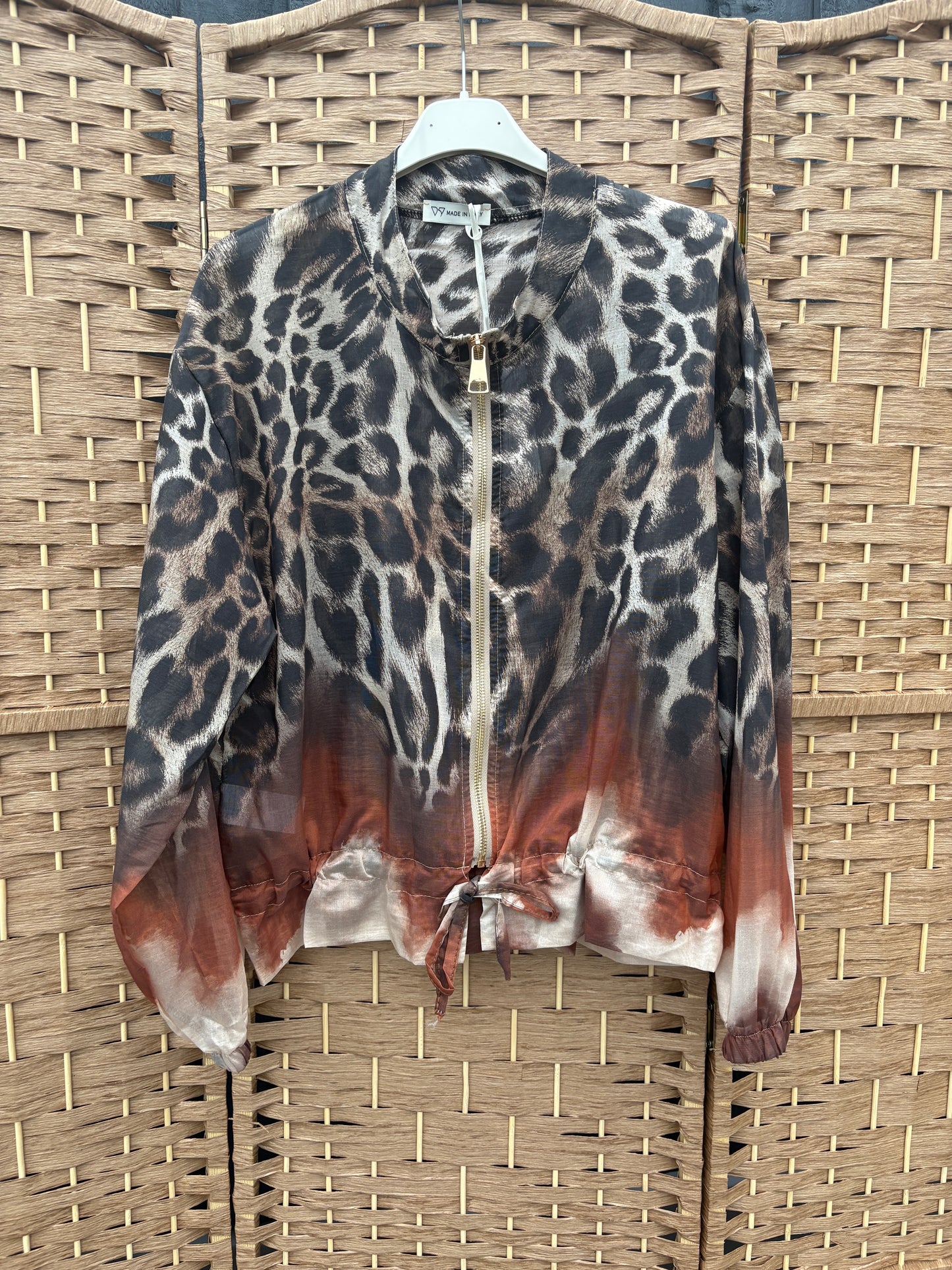 Made in Italy Animal Print Sheer Bomber Jacket Various Colours
