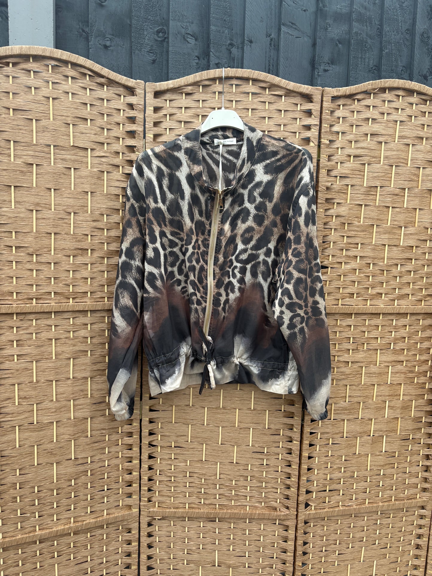 Made in Italy Animal Print Sheer Bomber Jacket Various Colours