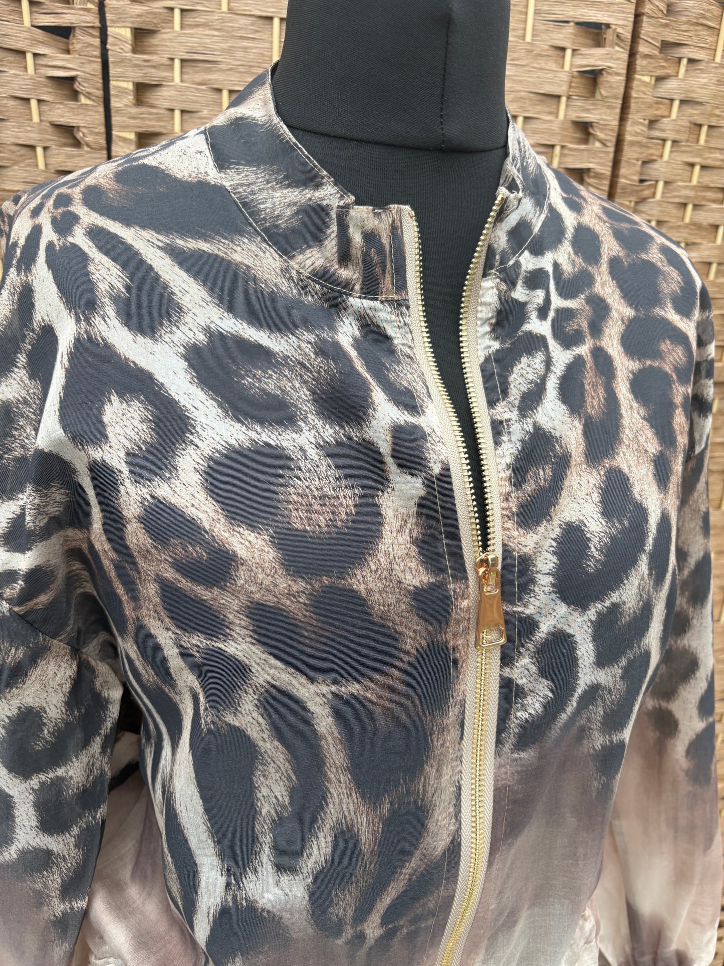 Made in Italy Animal Print Sheer Bomber Jacket Various Colours