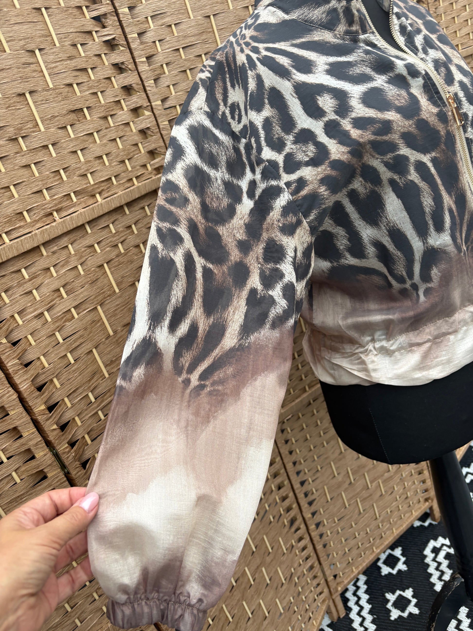 Made in Italy Animal Print Sheer Bomber Jacket Various Colours