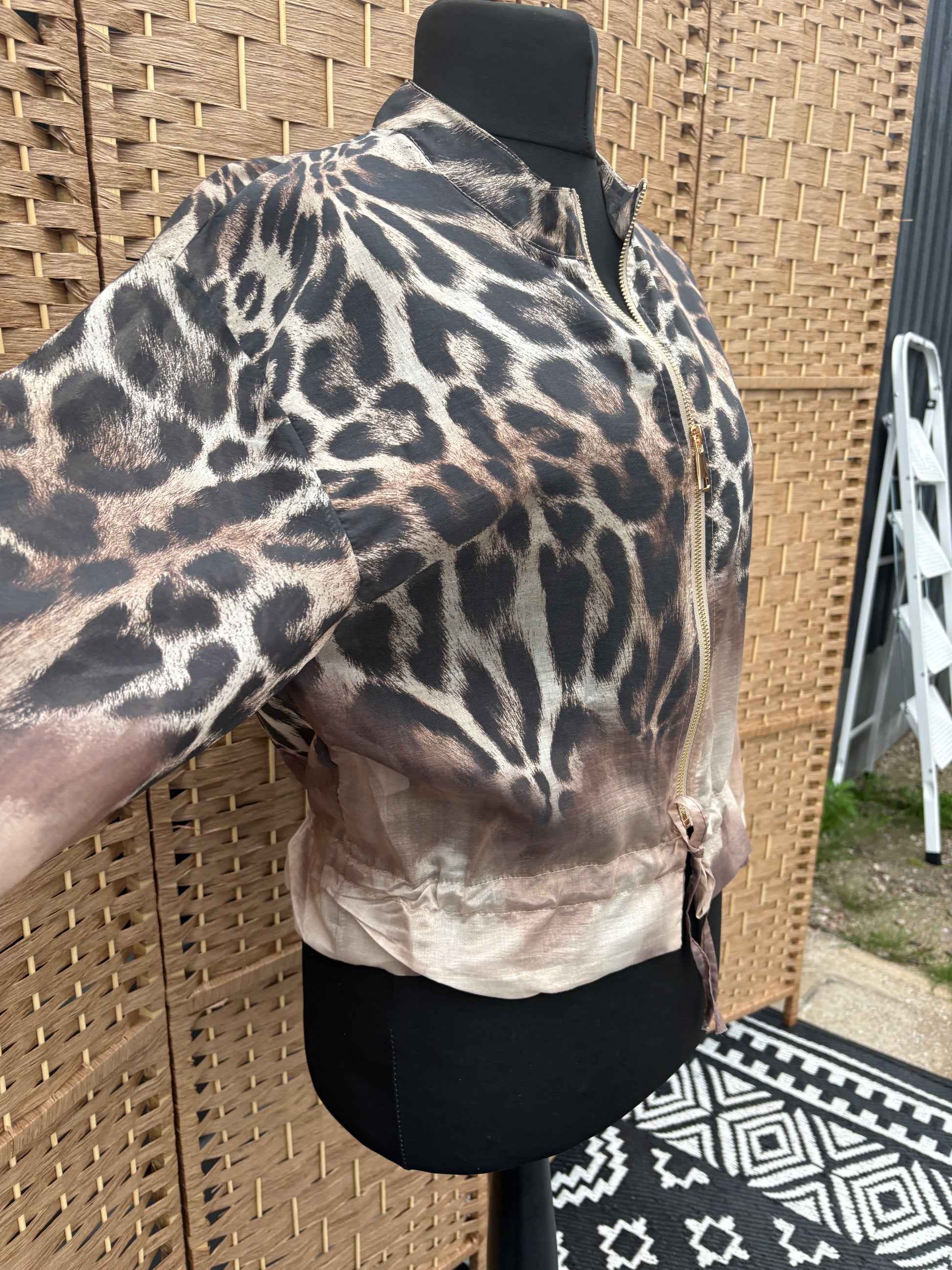 Made in Italy Animal Print Sheer Bomber Jacket Various Colours
