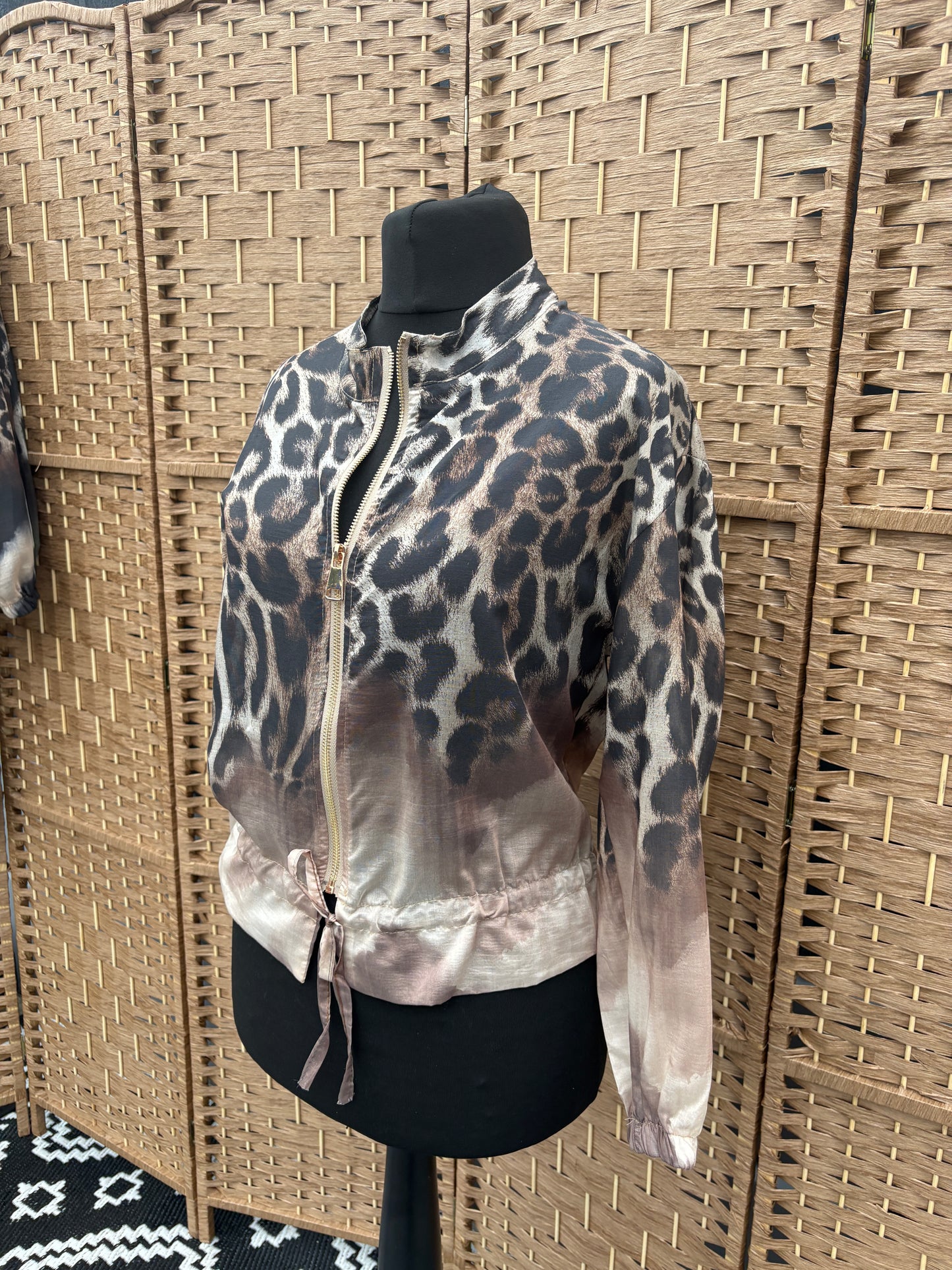 Made in Italy Animal Print Sheer Bomber Jacket Various Colours