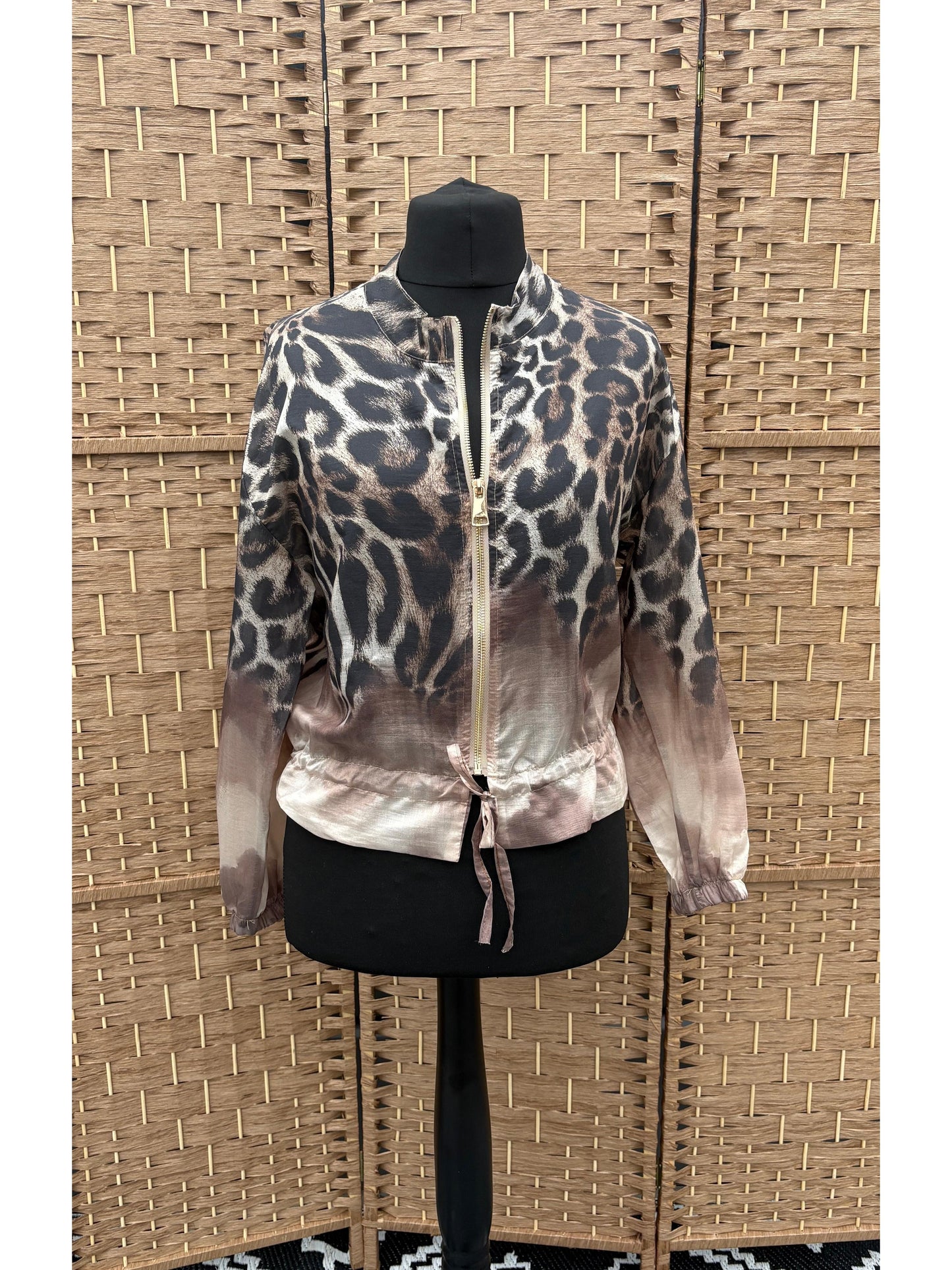 Made in Italy Animal Print Sheer Bomber Jacket Various Colours