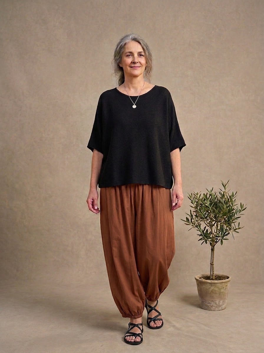 Made in Italy Balloon Leg Harem Trousers Various Colours