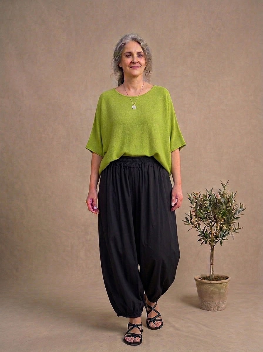 Made in Italy Balloon Leg Harem Trousers Various Colours