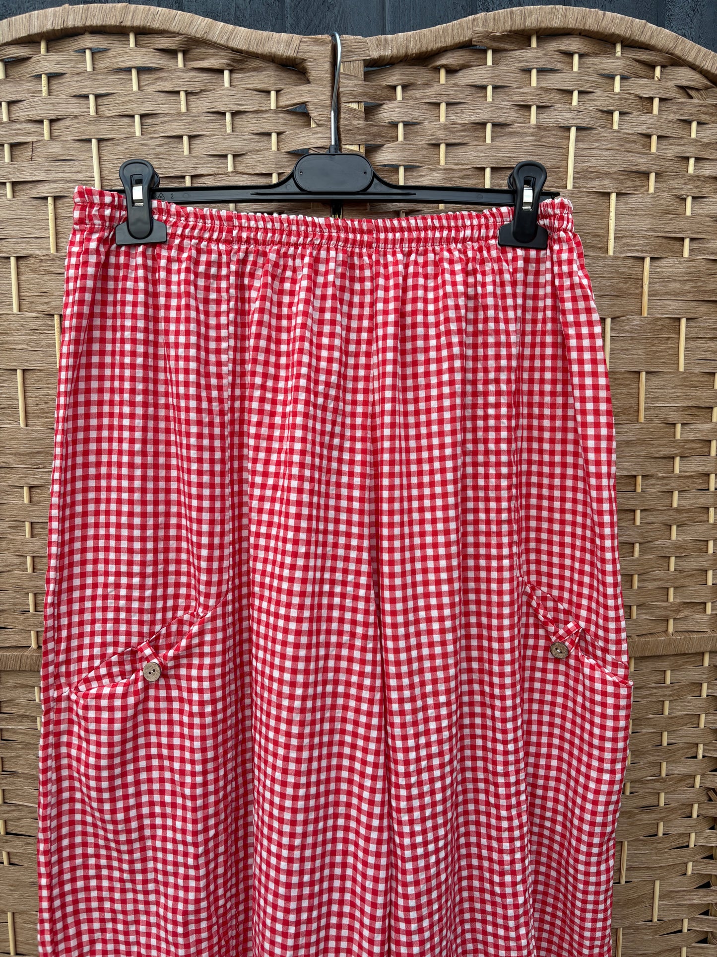 Made in Italy Barrel Leg Trousers - Gingham