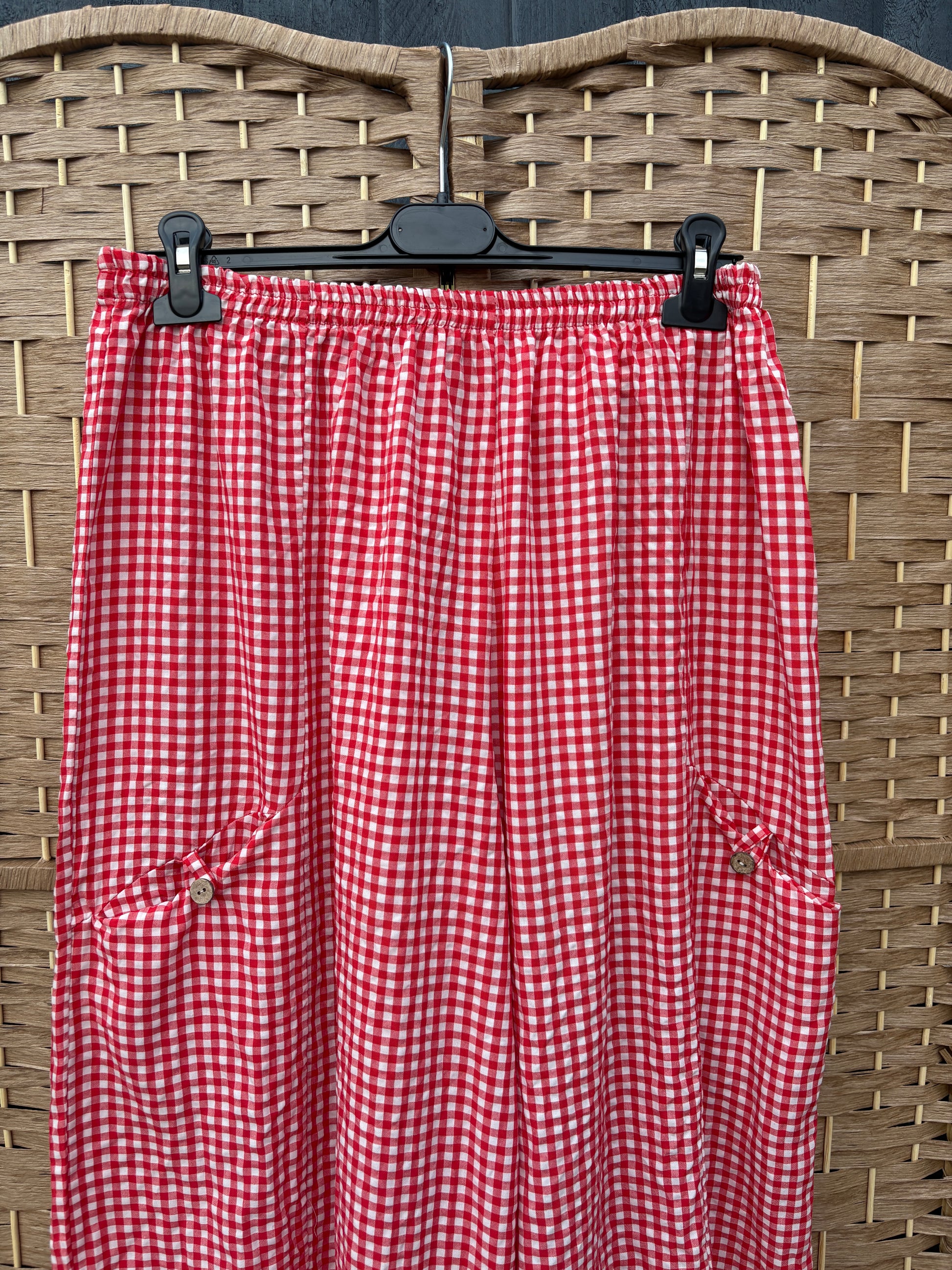 Made in Italy Barrel Leg Trousers - Gingham