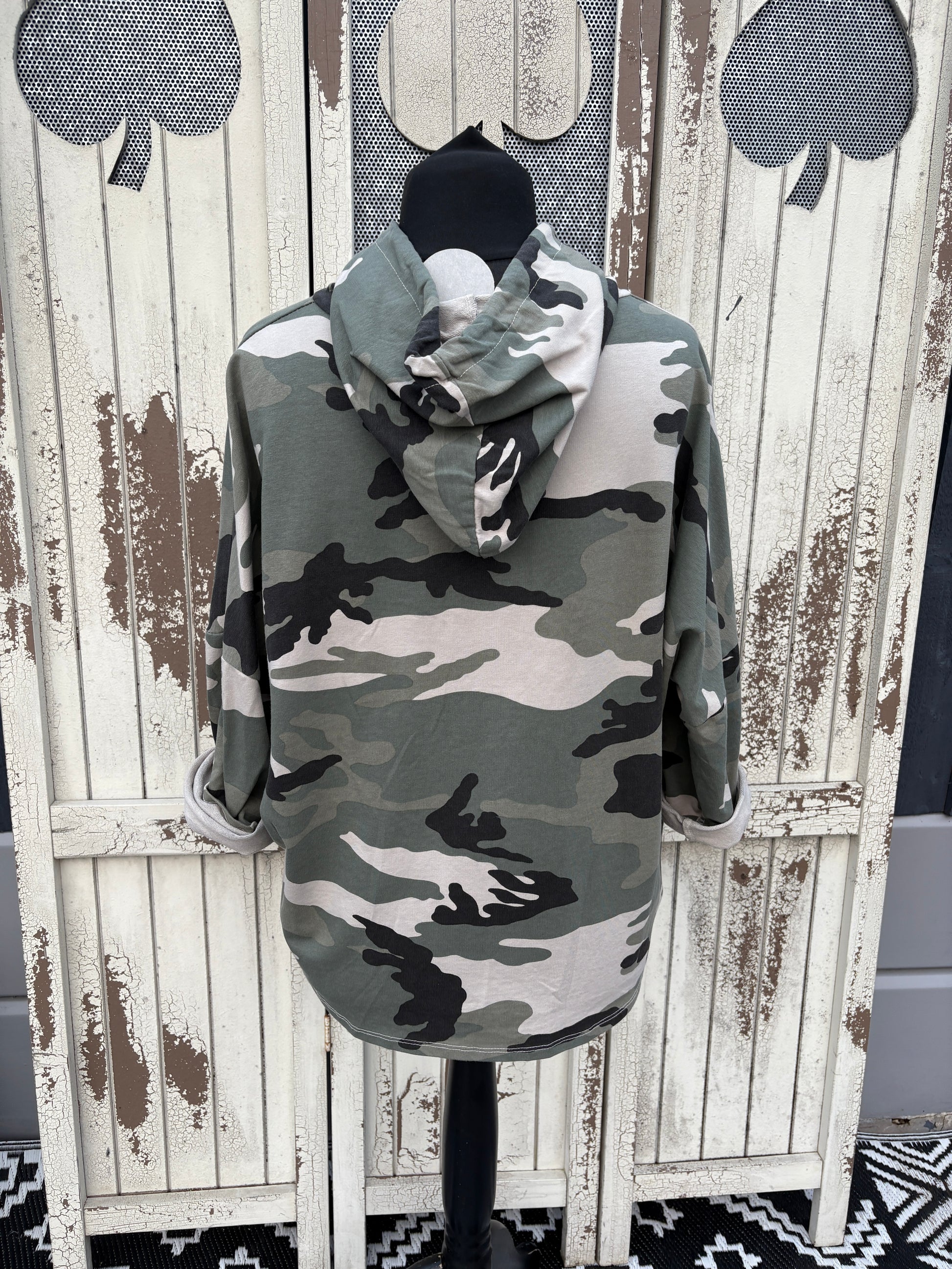 Made in Italy Camo Print Hooded Sweatshirt