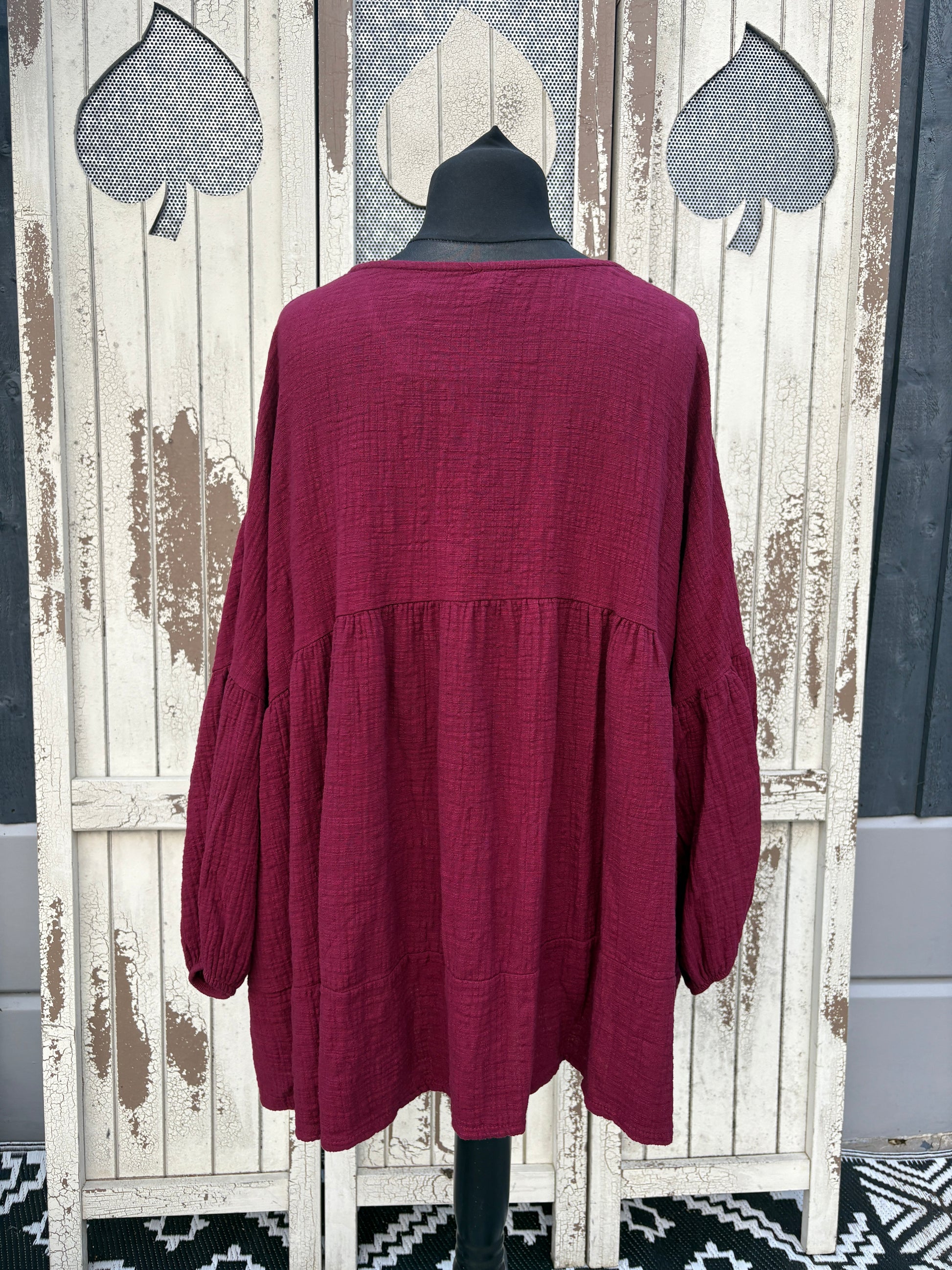 Made in Italy Cheesecloth Smock Top Various Colours
