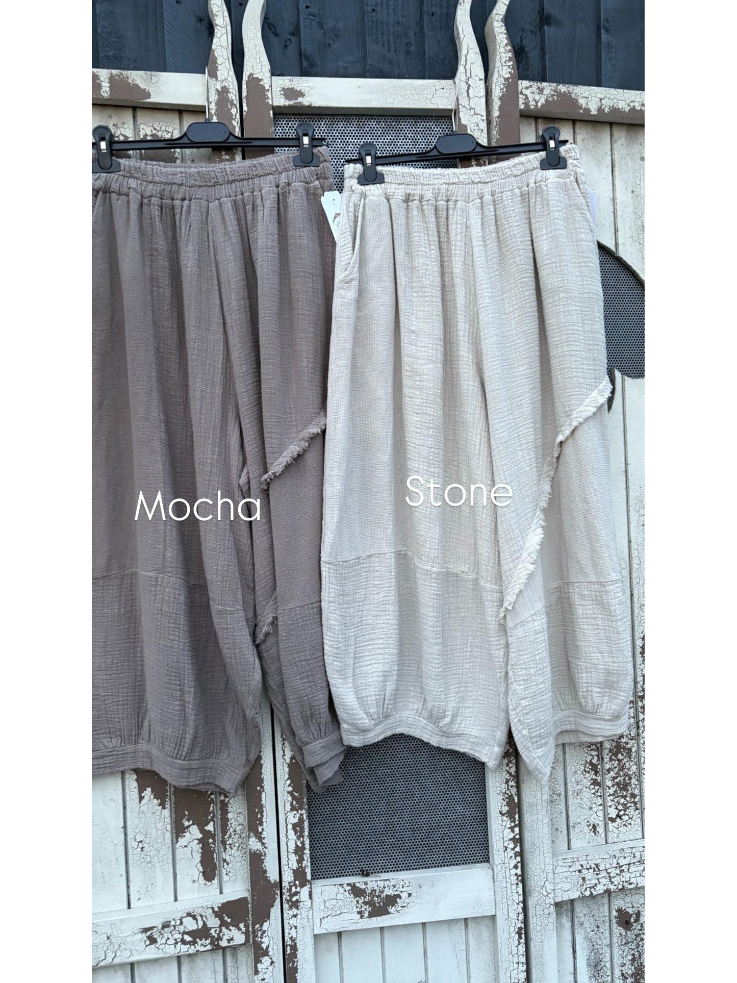 Made in Italy Cotton Boho Summer Trousers Various Colours