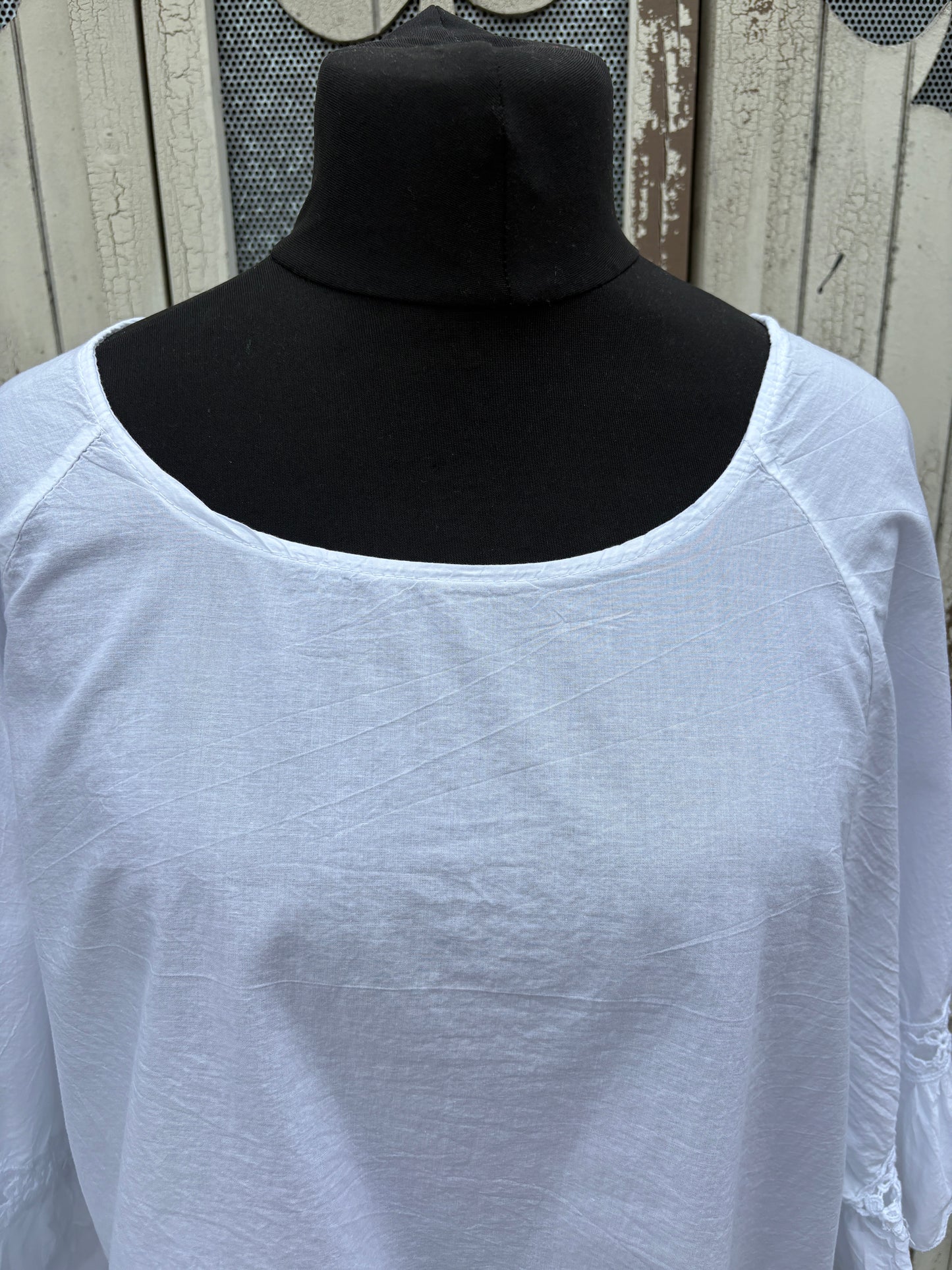 Made in Italy Embroidered Sleeve Top Various Colours