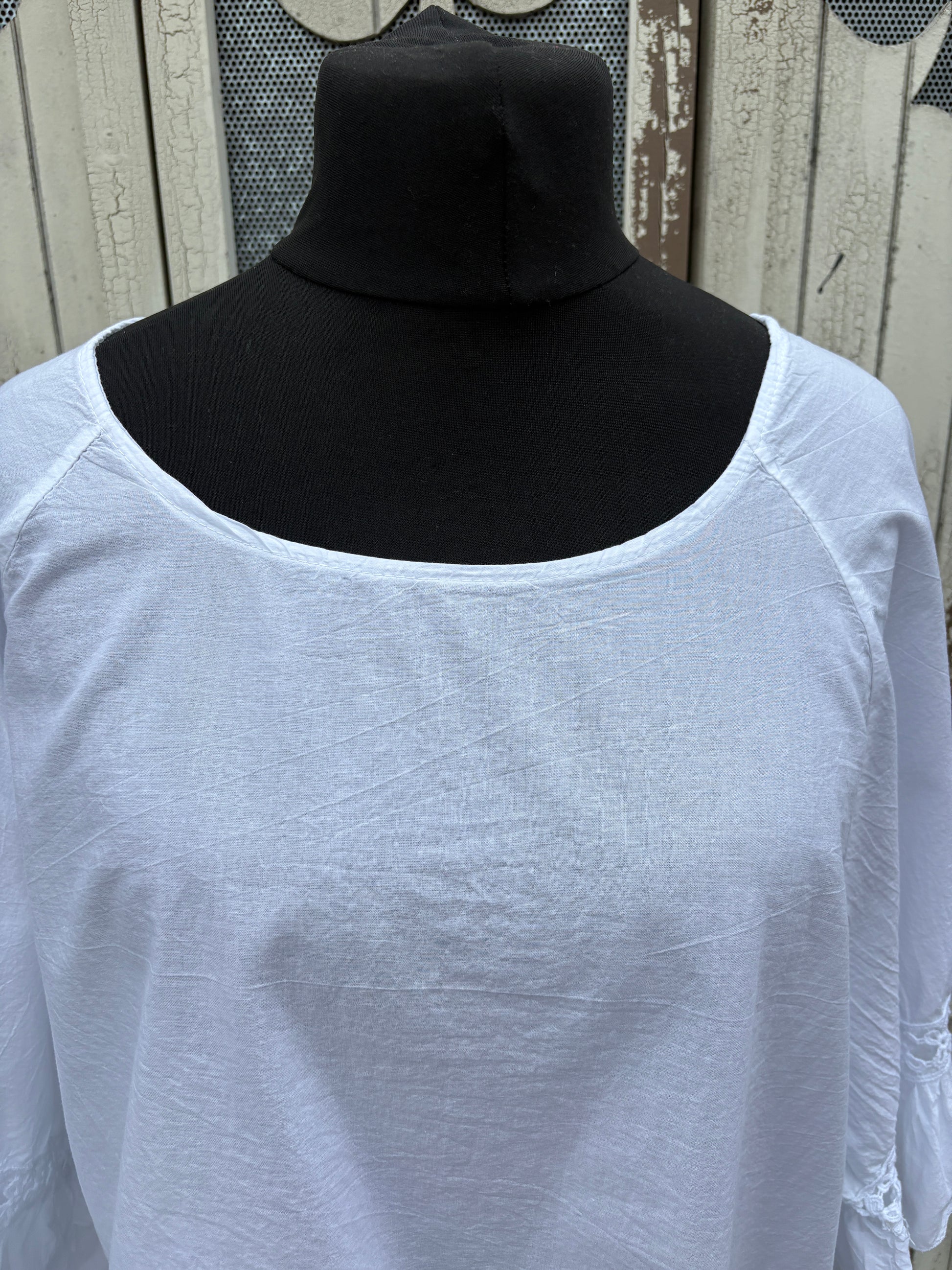 Made in Italy Embroidered Sleeve Top Various Colours