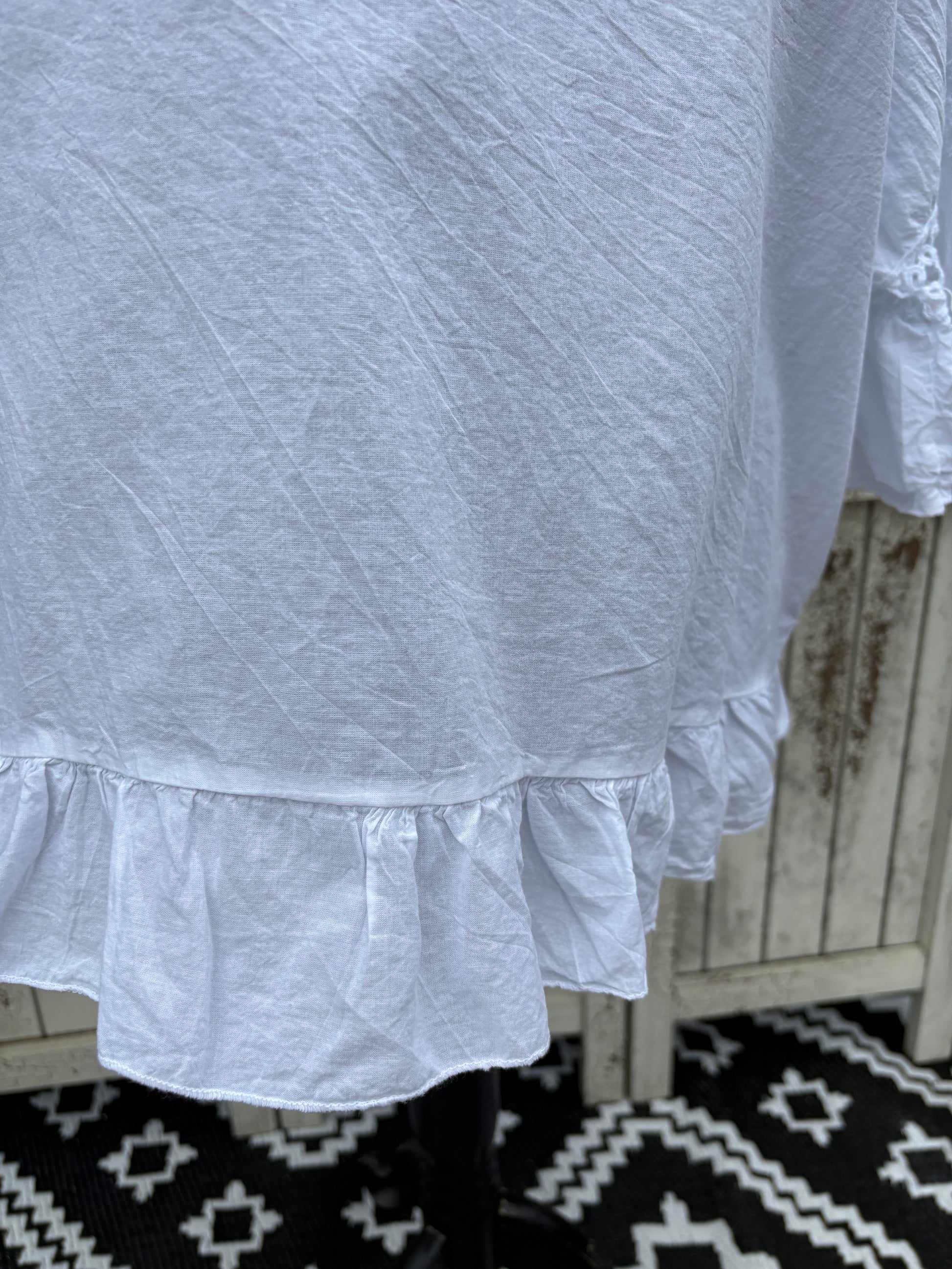 Made in Italy Embroidered Sleeve Top Various Colours