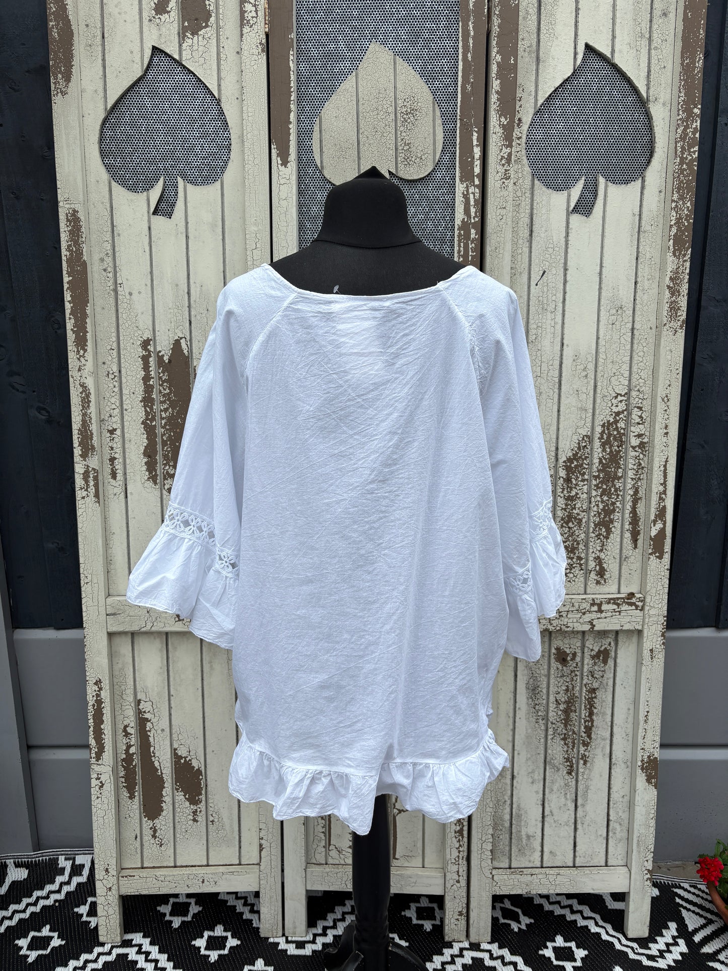 Made in Italy Embroidered Sleeve Top Various Colours