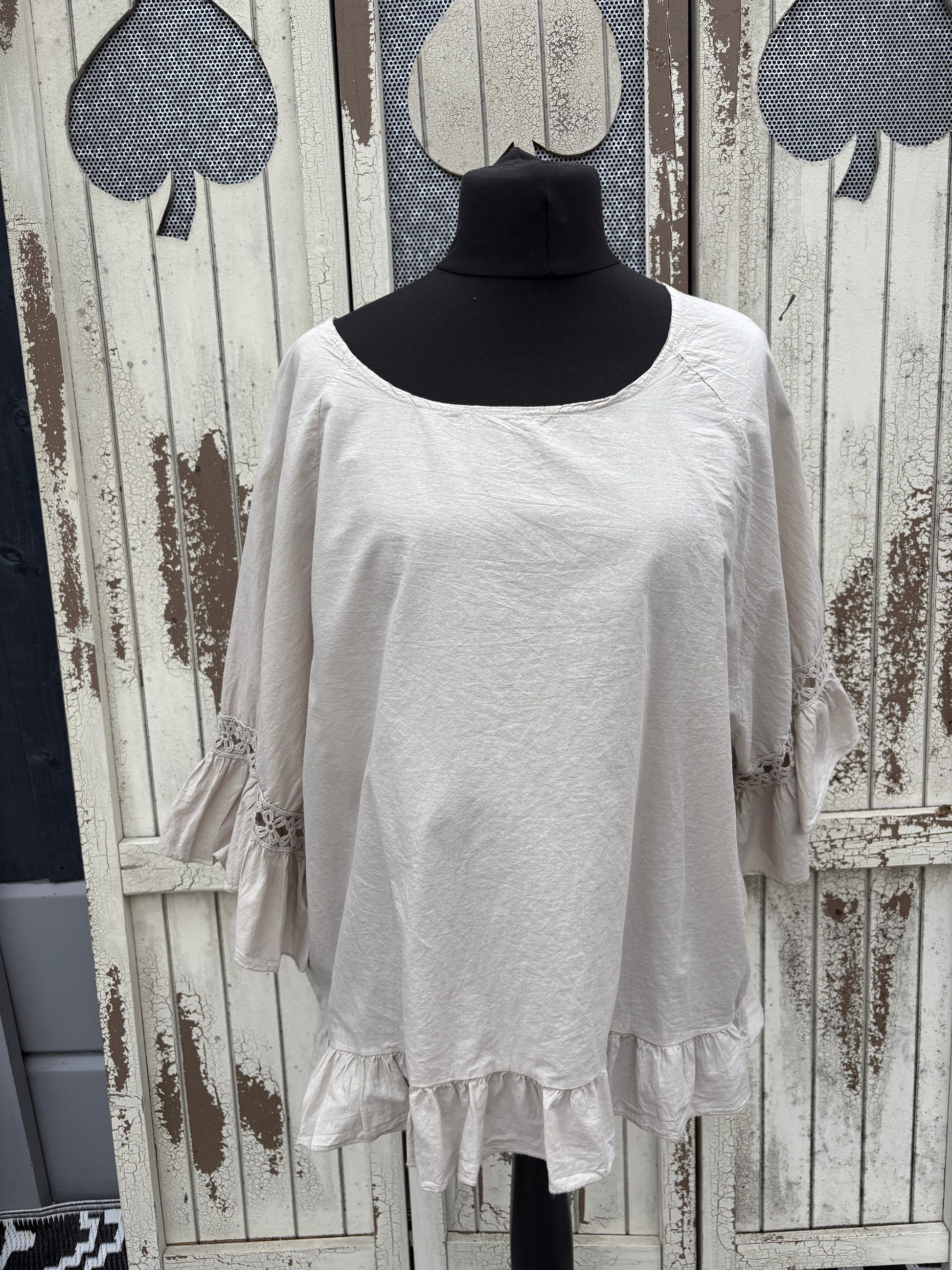 Made in Italy Embroidered Sleeve Top Various Colours