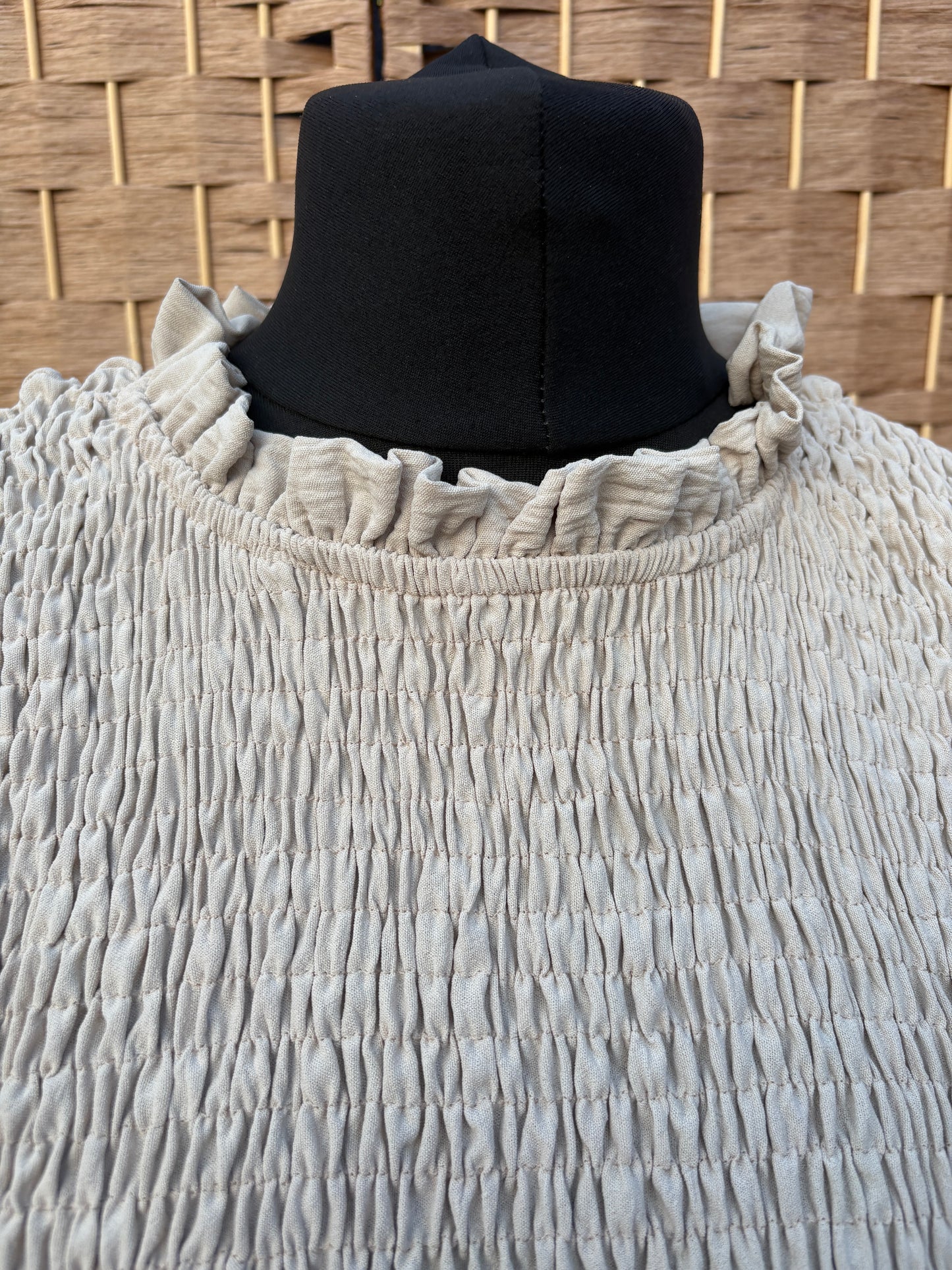 Made in Italy Frill Sleeve Shirred Top Various Colours