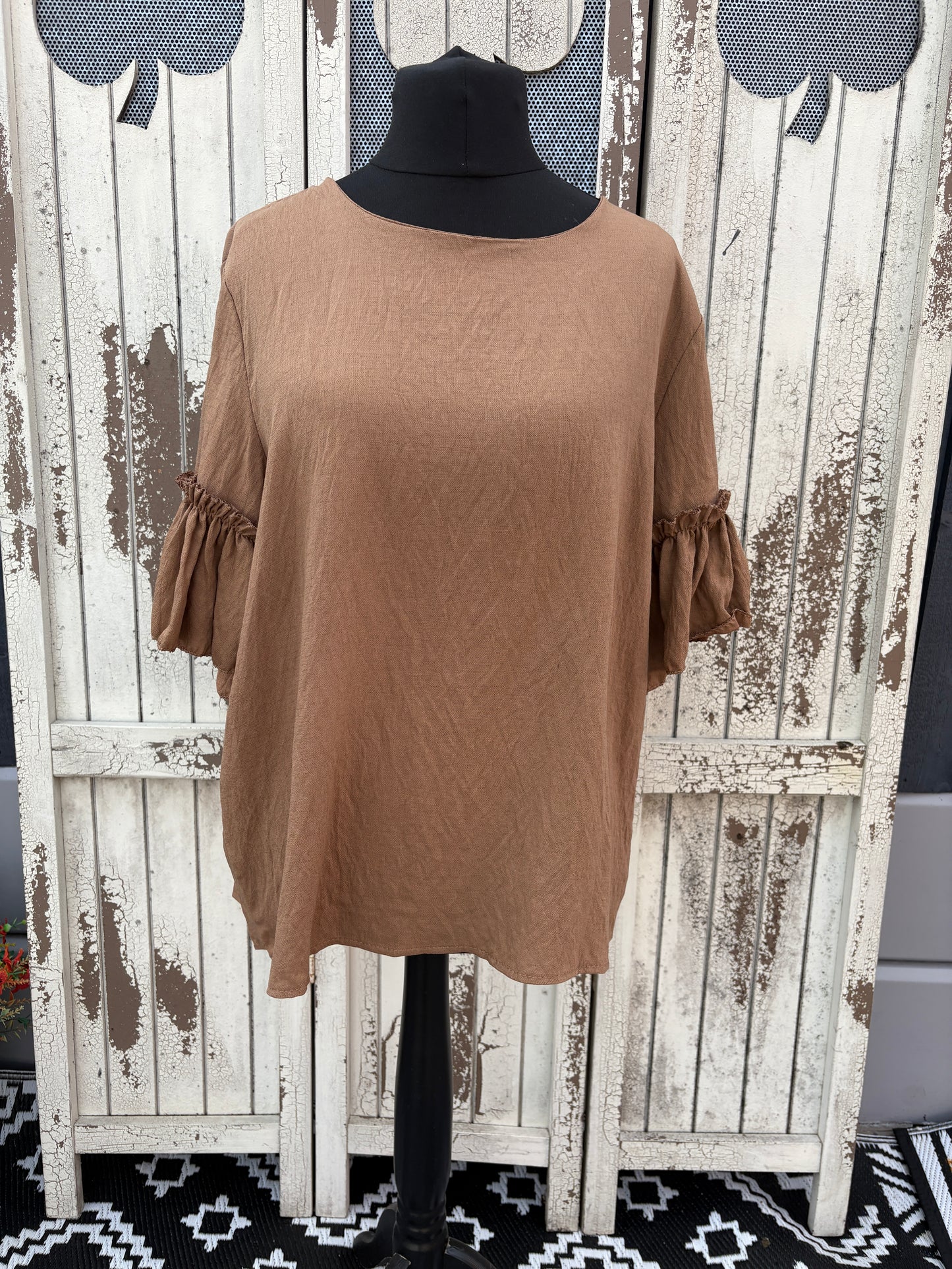Made in Italy Frilled Sleeve Top Various Colours
