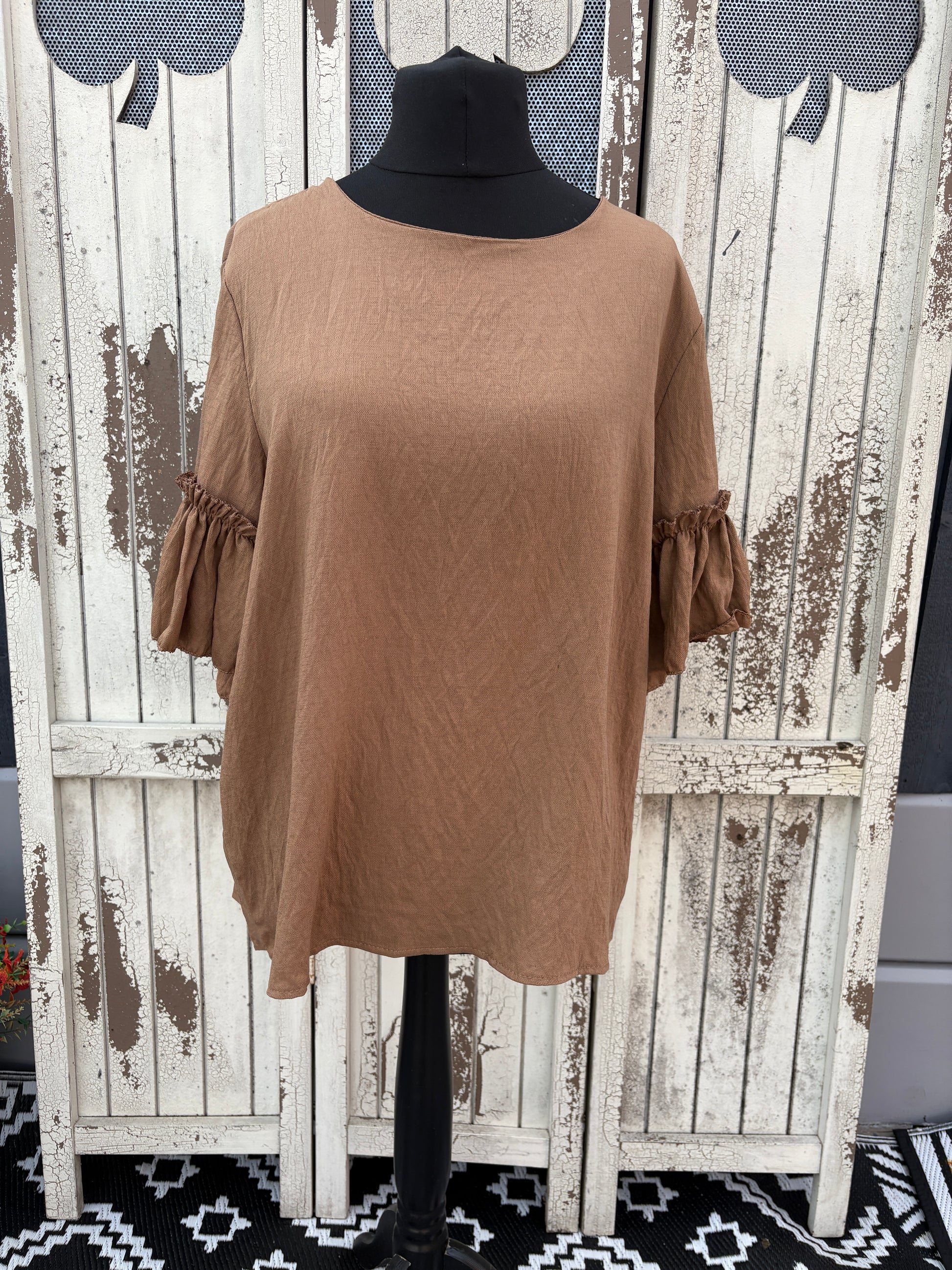Made in Italy Frilled Sleeve Top Various Colours