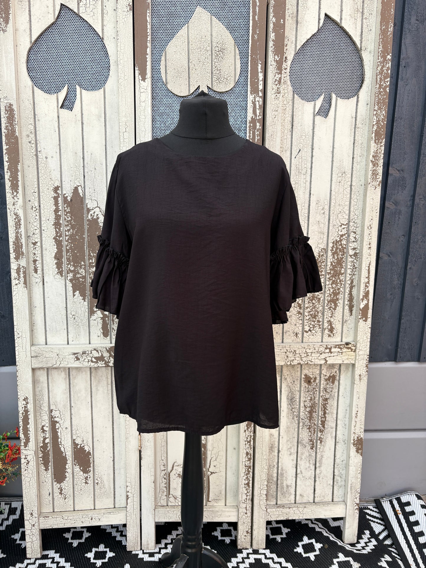 Made in Italy Frilled Sleeve Top Various Colours