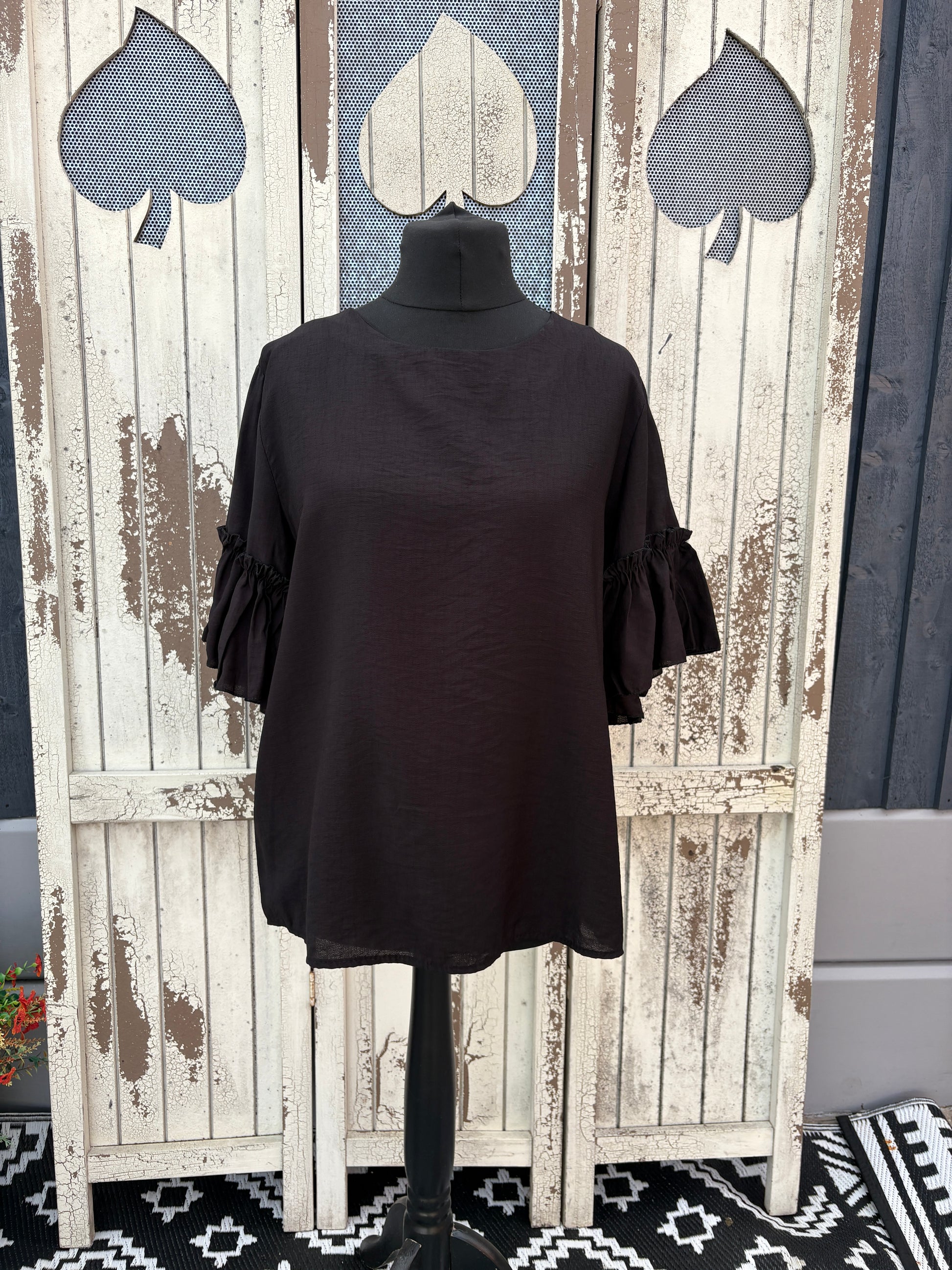 Made in Italy Frilled Sleeve Top Various Colours