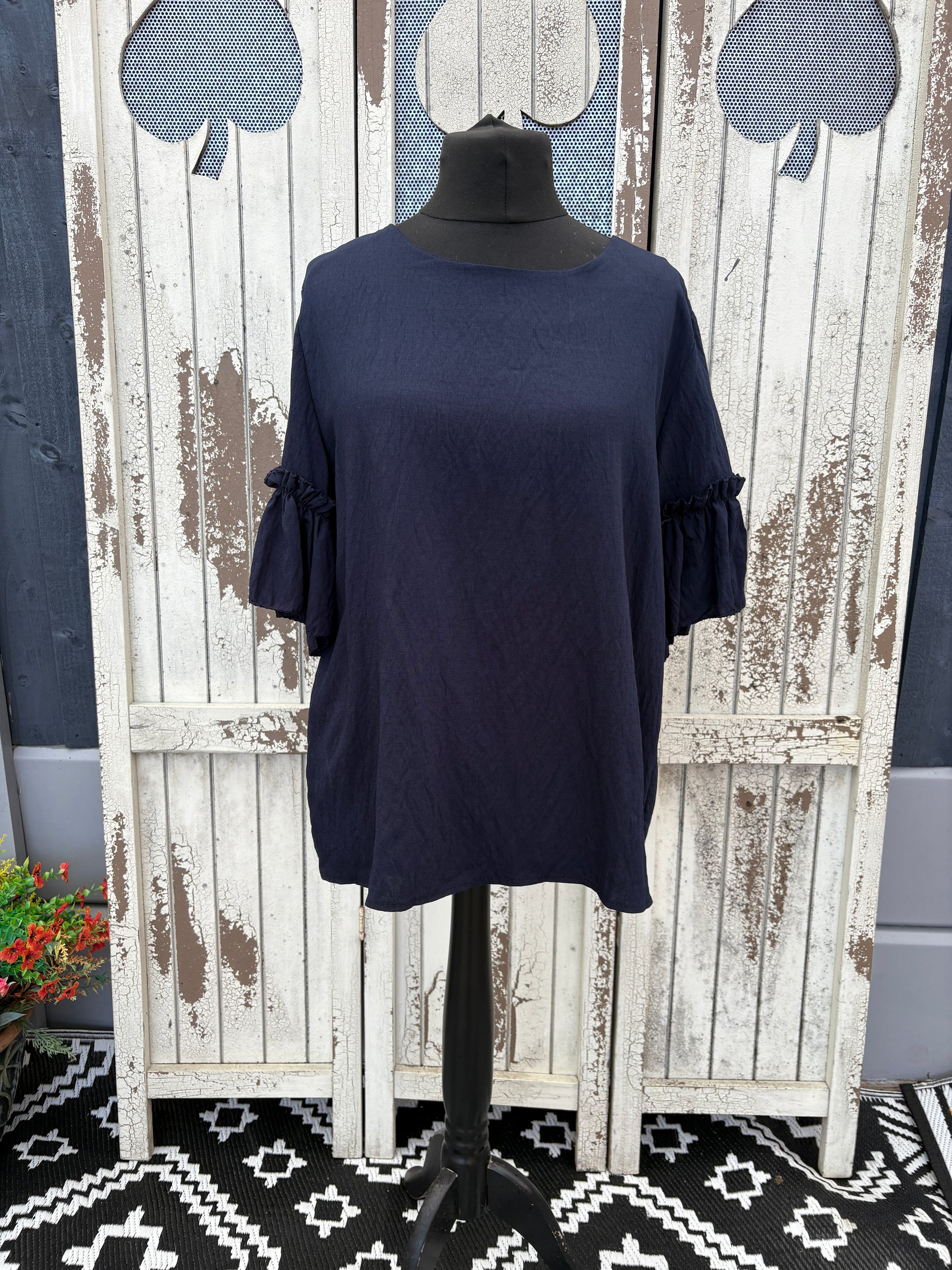 Made in Italy Frilled Sleeve Top Various Colours