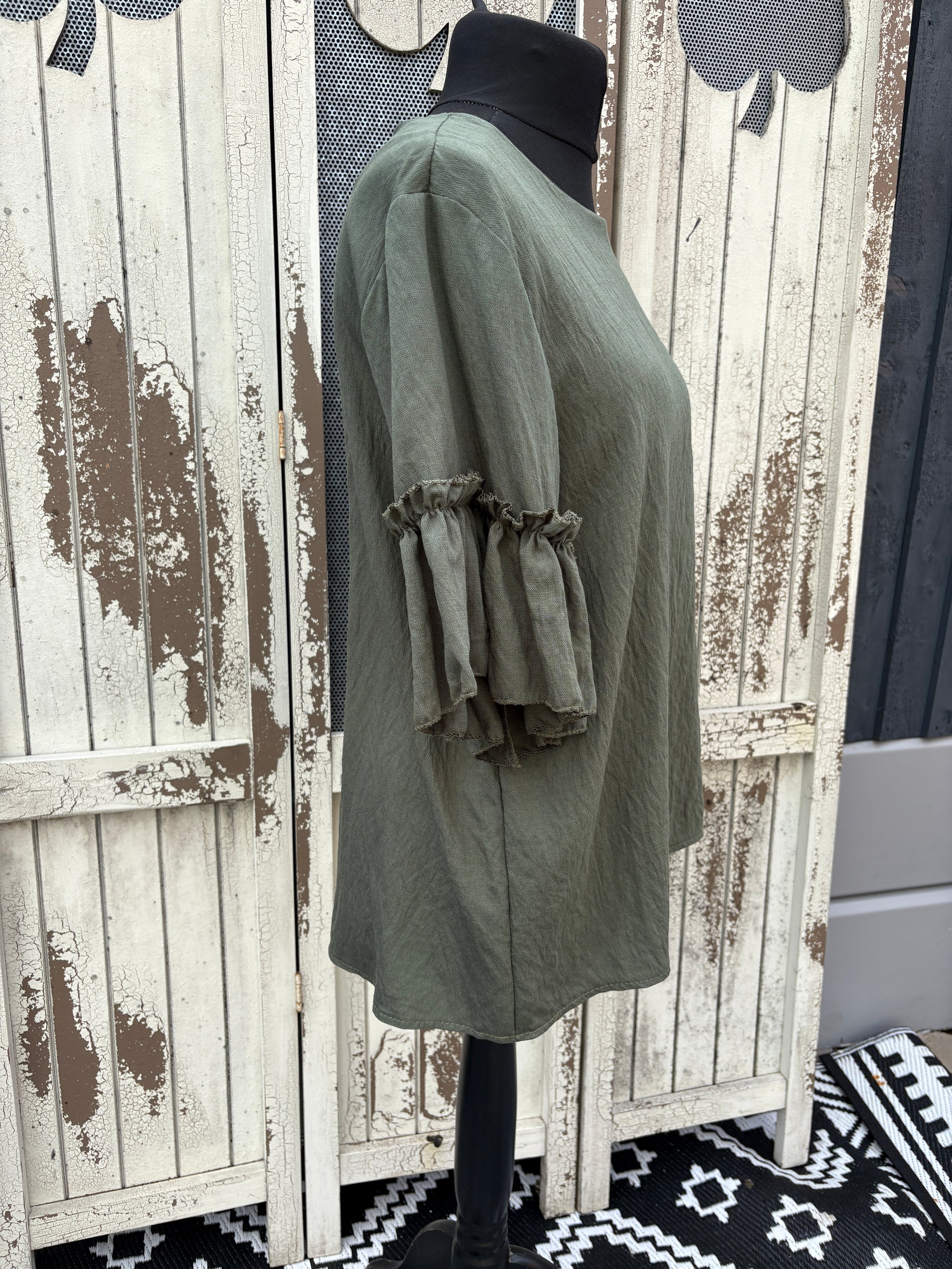 Made in Italy Frilled Sleeve Top Various Colours