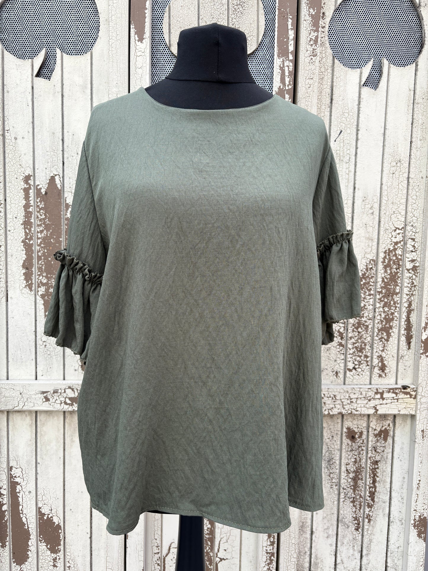 Made in Italy Frilled Sleeve Top Various Colours