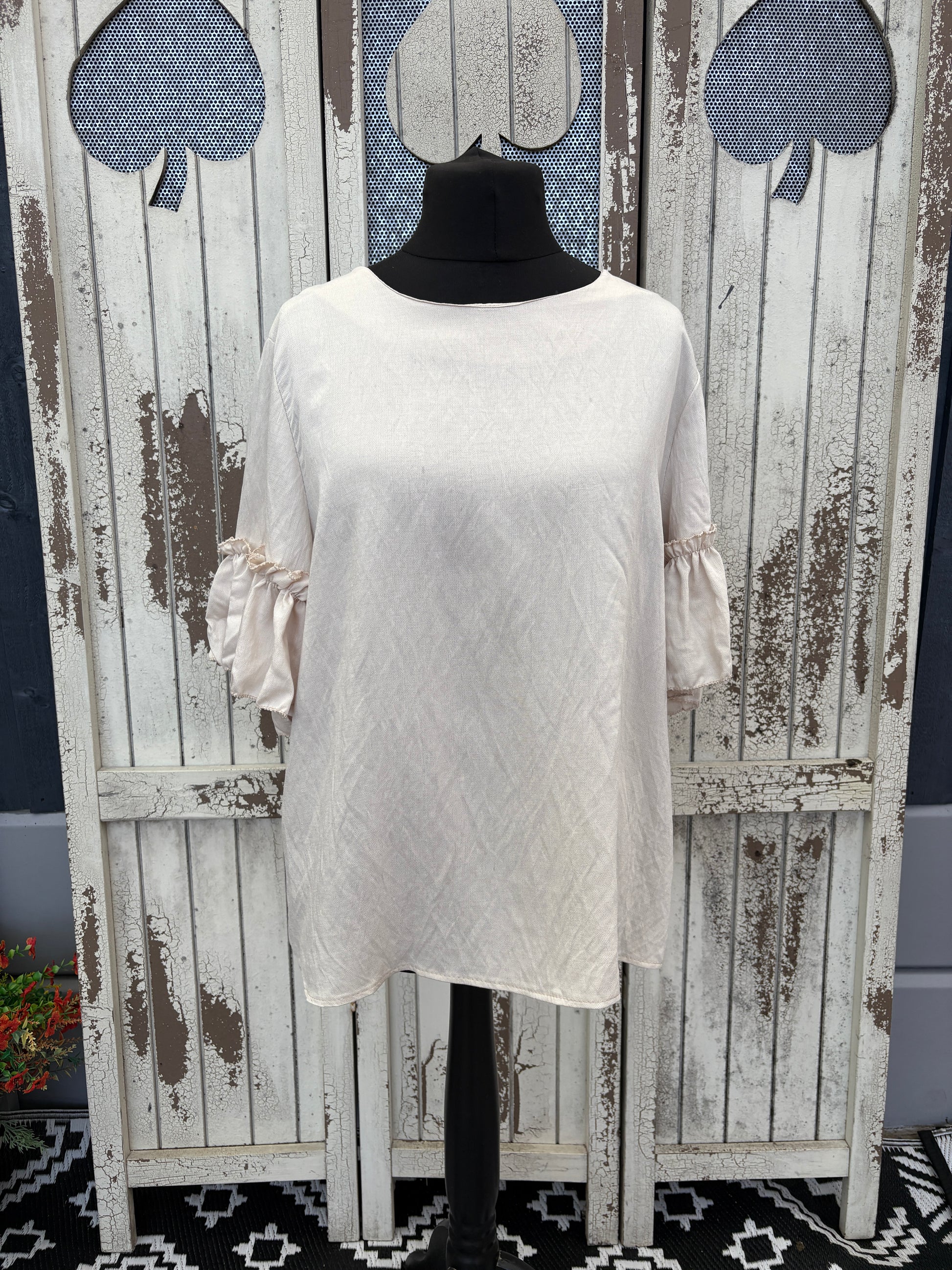 Made in Italy Frilled Sleeve Top Various Colours