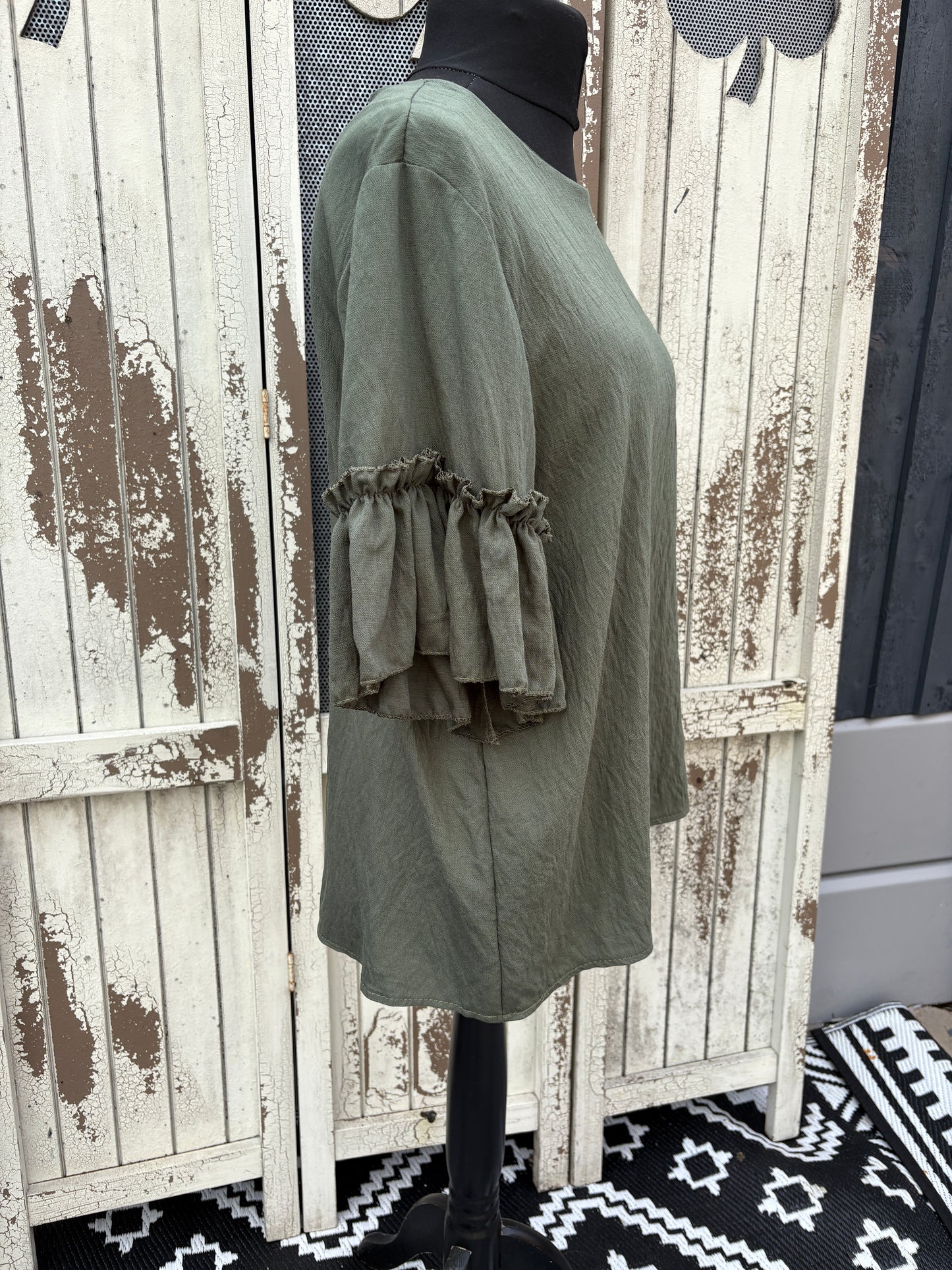 Made in Italy Frilled Sleeve Top Various Colours