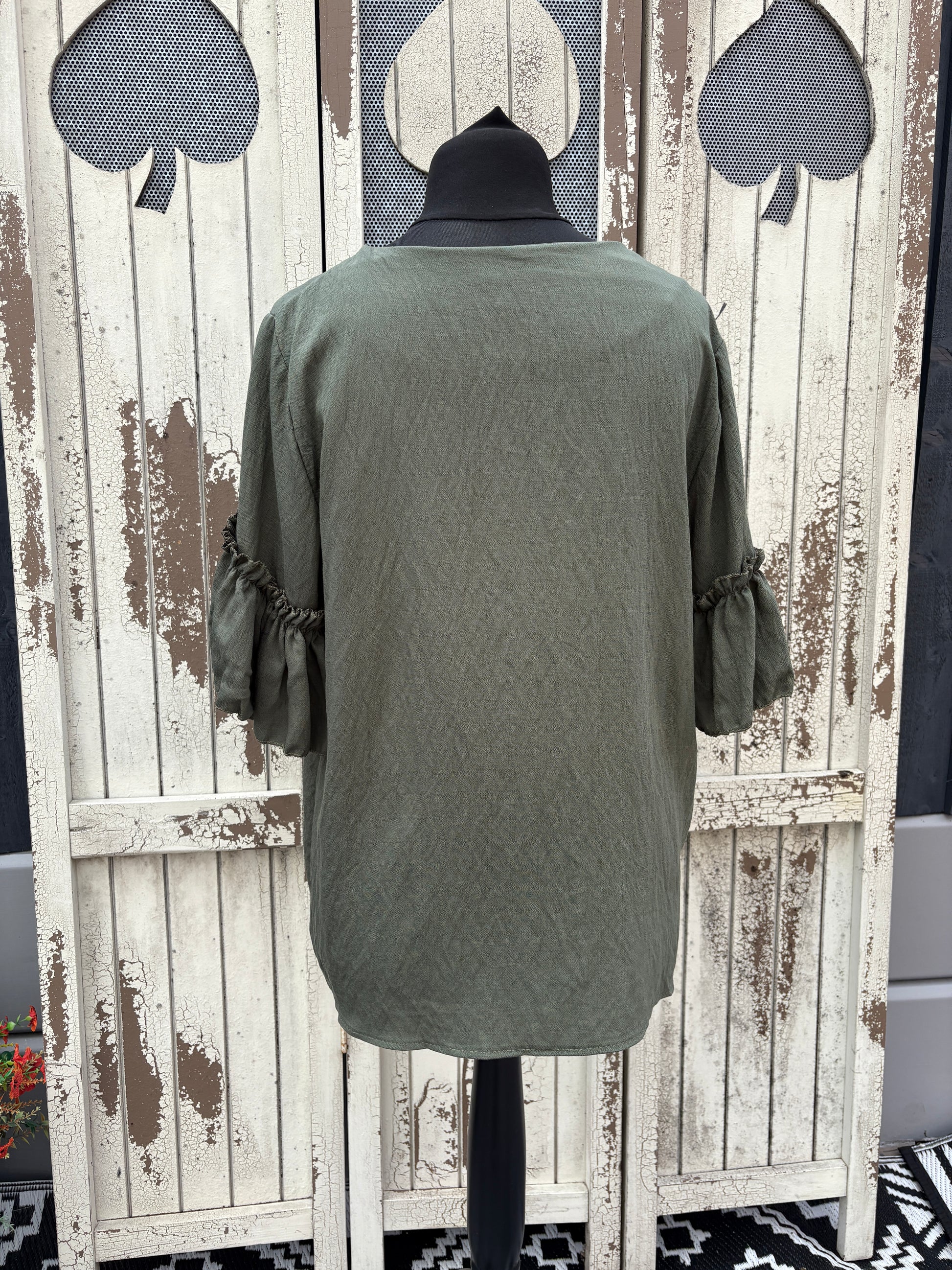 Made in Italy Frilled Sleeve Top Various Colours