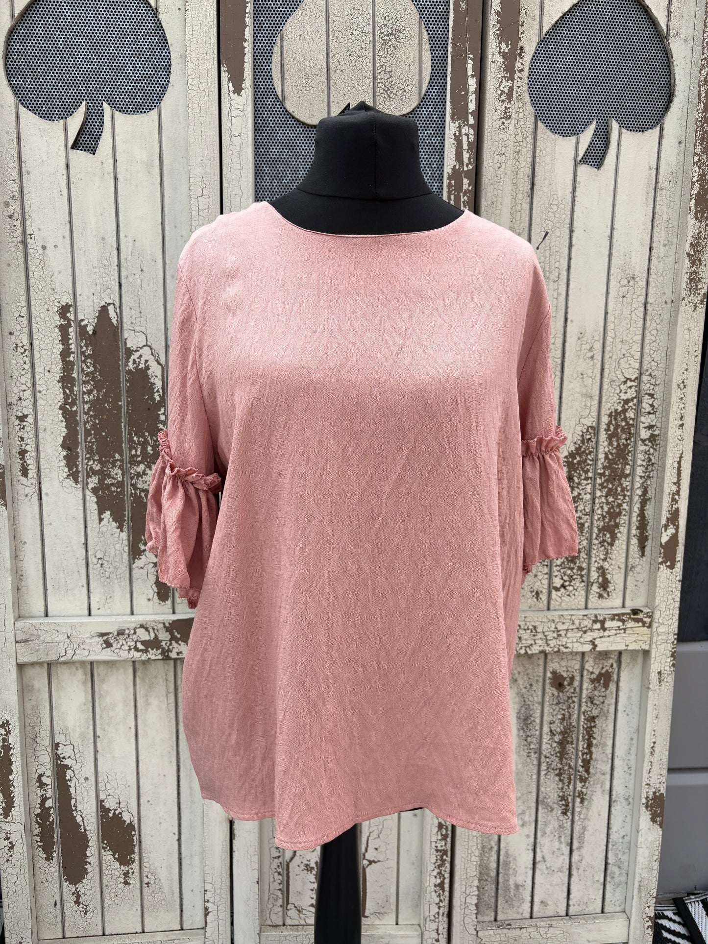 Made in Italy Frilled Sleeve Top Various Colours