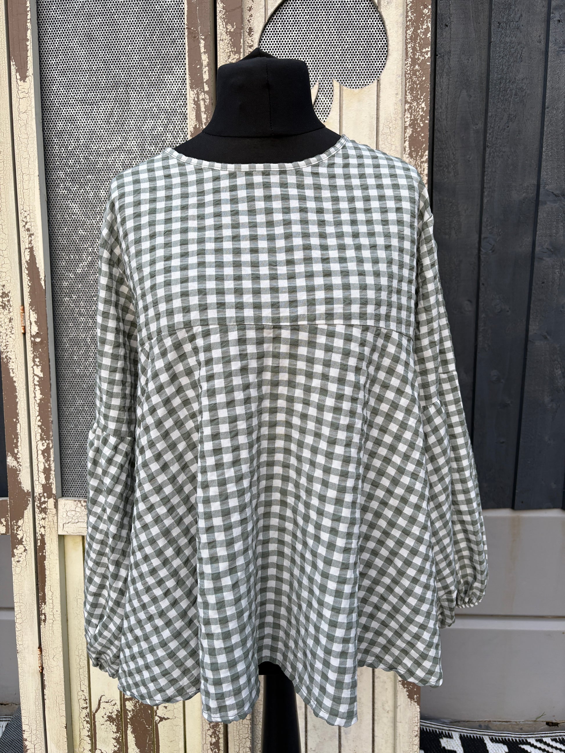 Made in Italy Gingham Artist Smock
