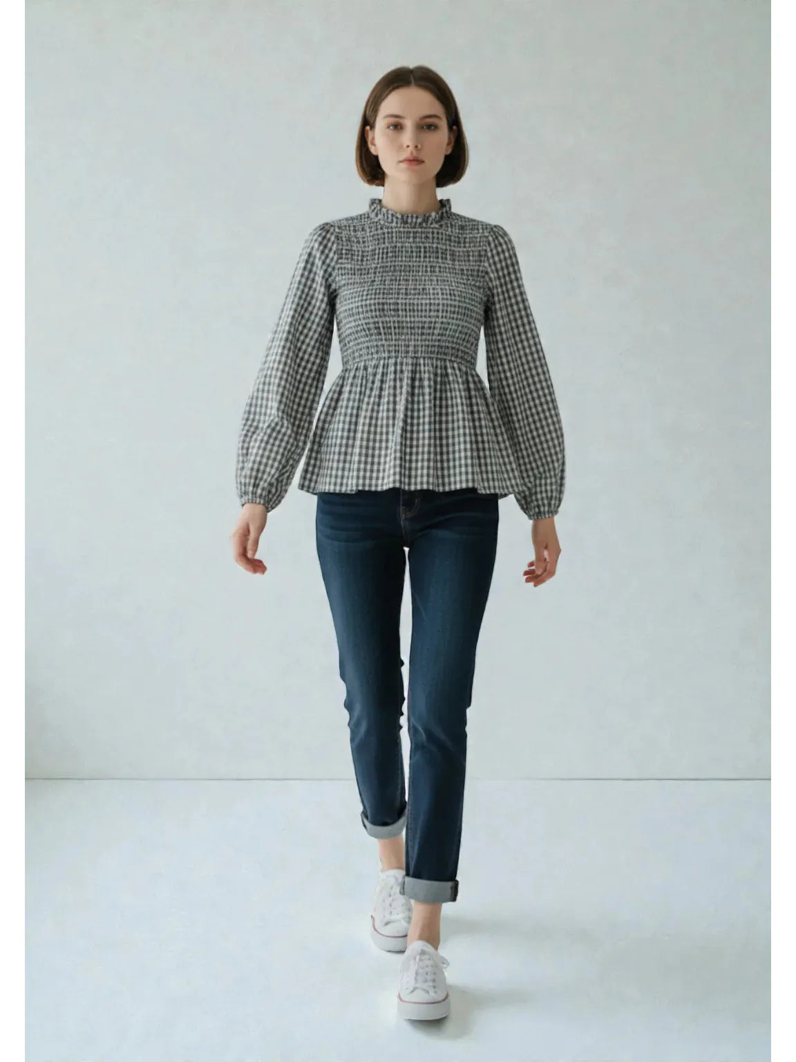 Made in Italy Gingham Blouse